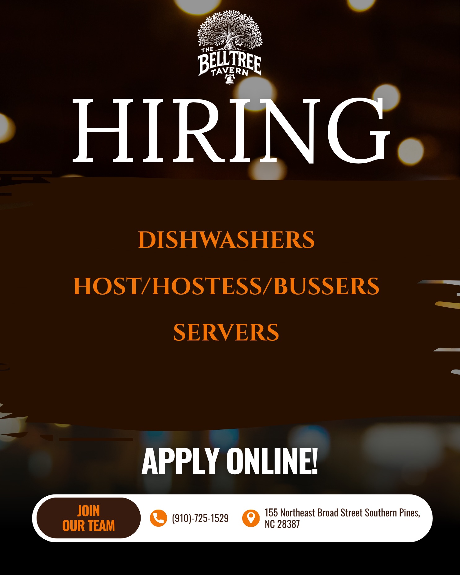 We're Hiring - The Bell Tree Tavern