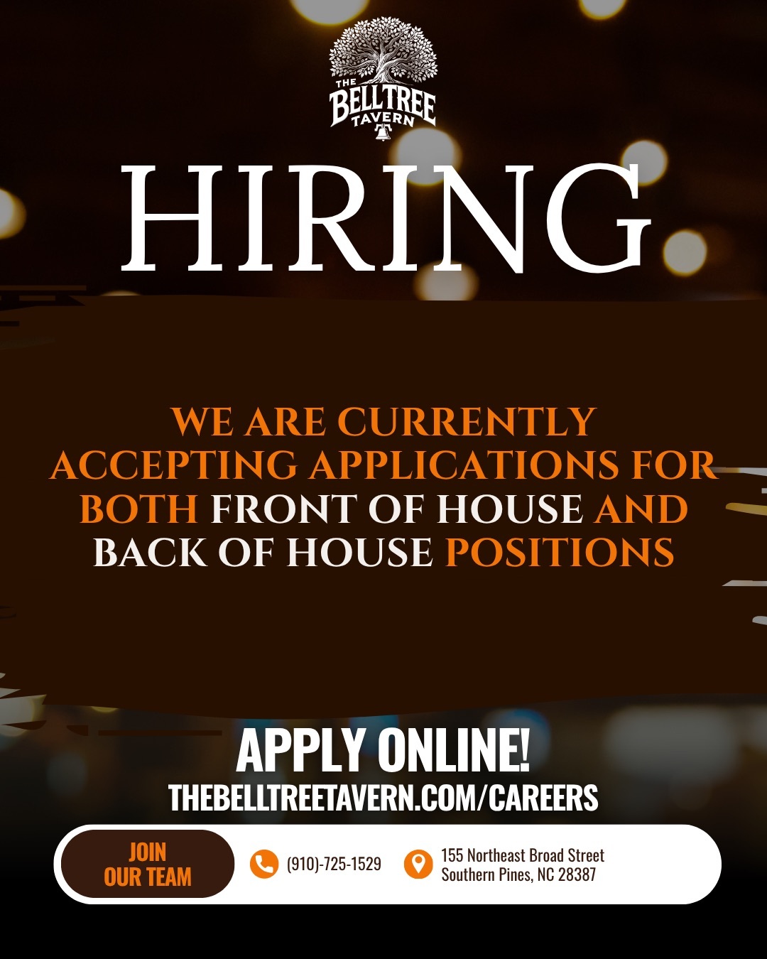 We're Hiring - The Bell Tree Tavern