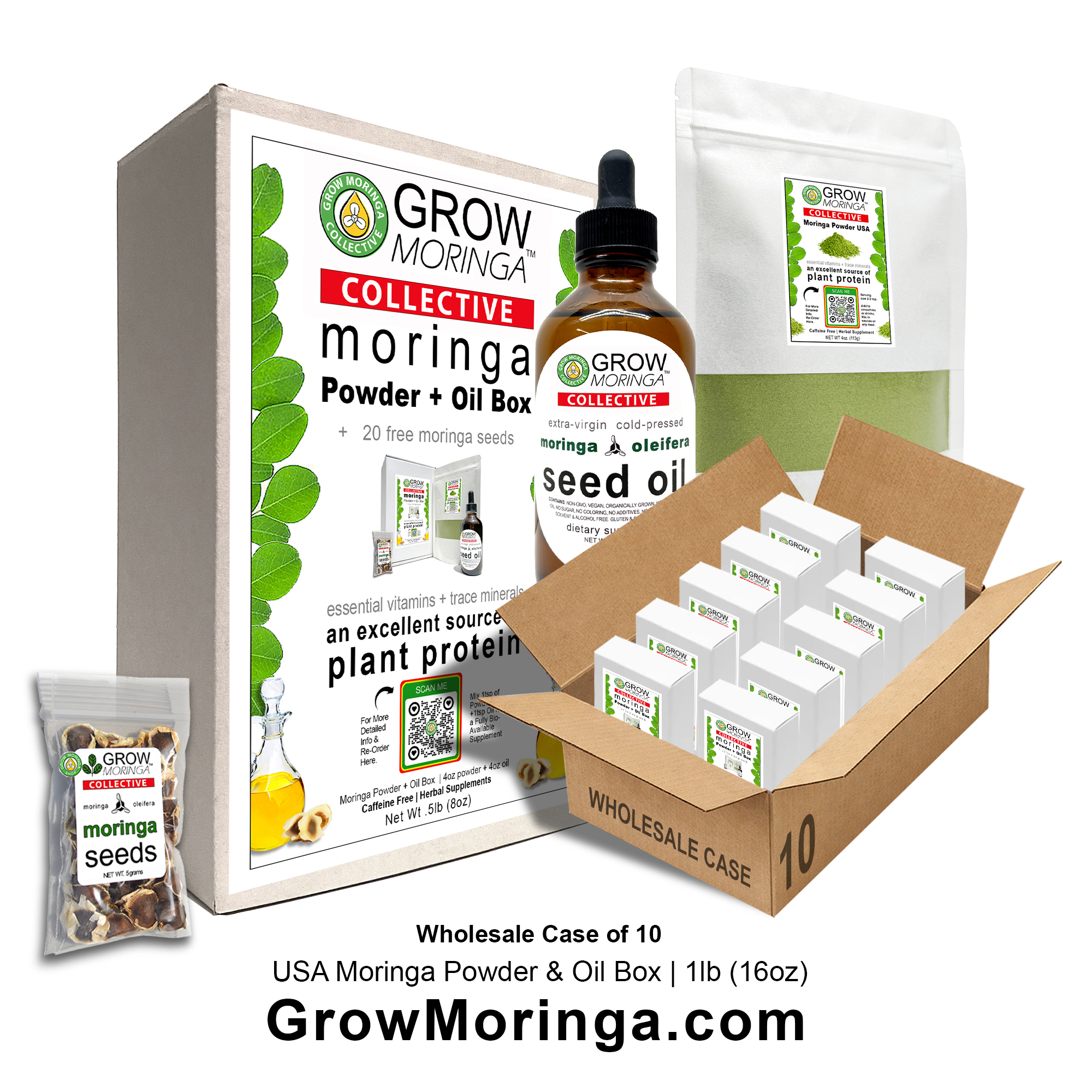 USA Moringa Powder & Oil Box | Wholesale Case