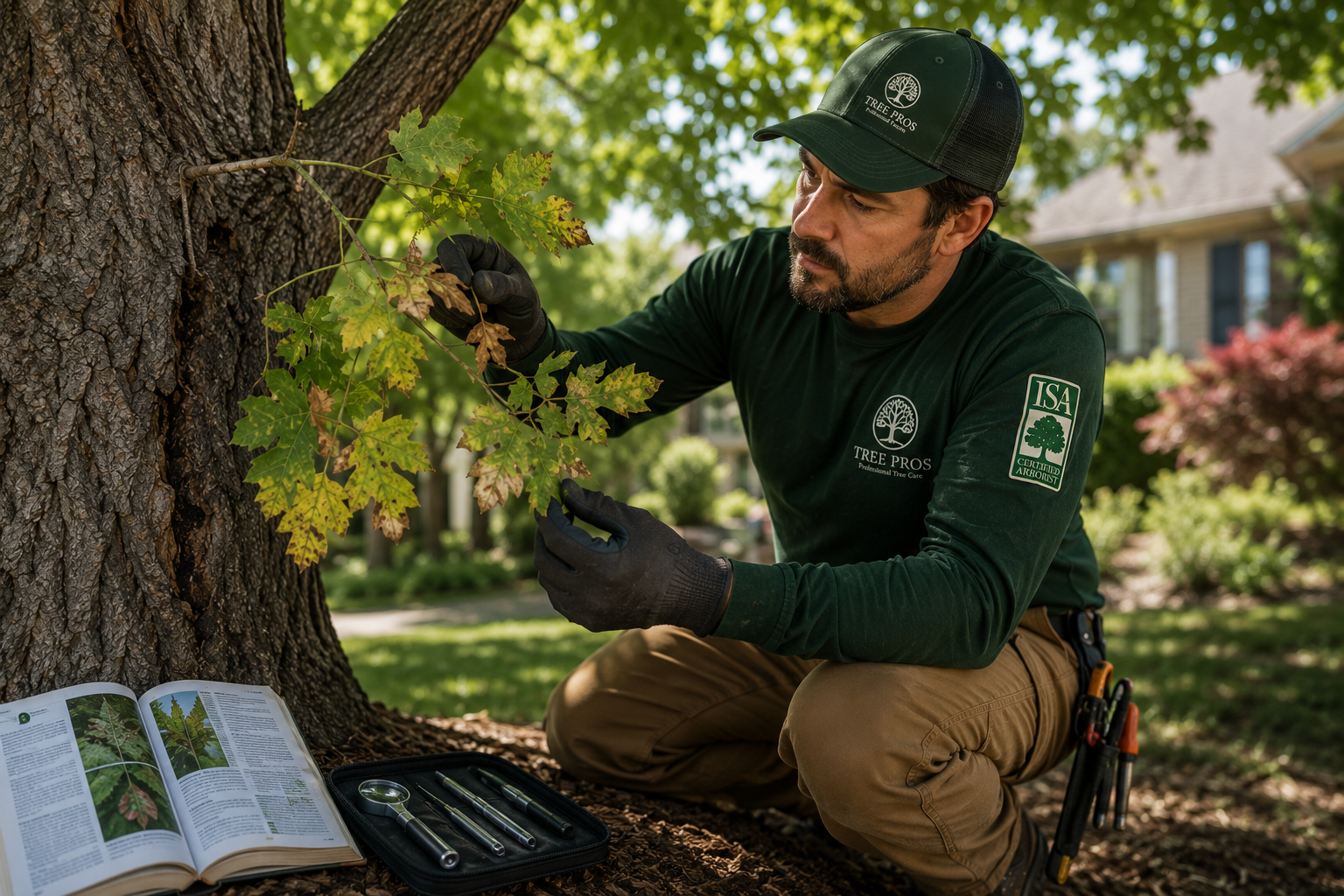 Arborist diagnosing tree disease in Denver