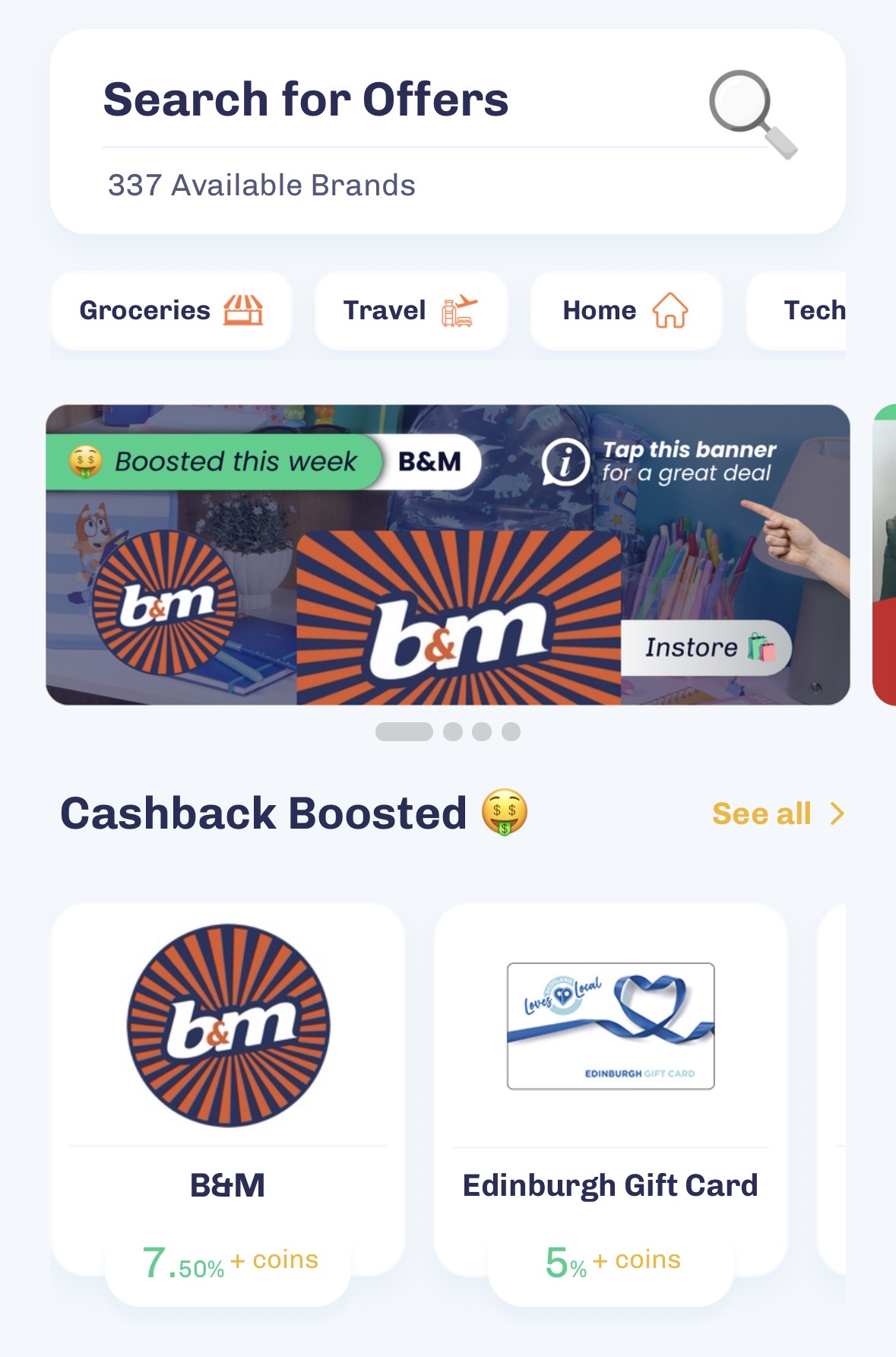 The Everup cashback app open on a phone showing an order The Everup cashback app open on a phone showing an order