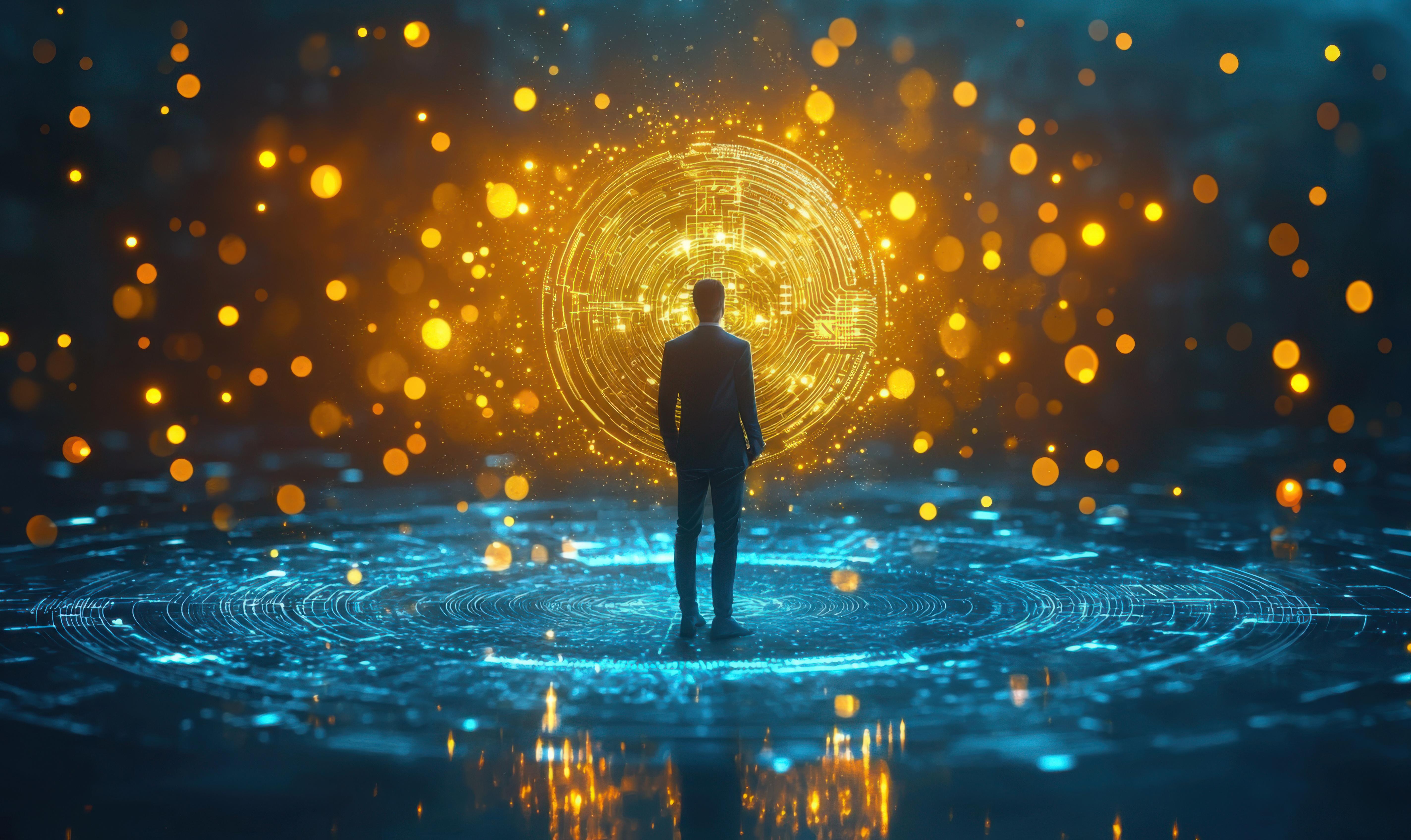 Personne observant un cercle lumineux symbolisant la connexion entre psychologie financière, compréhension de soi et stratégie financière alignée Personne observant un cercle lumineux symbolisant la connexion entre psychologie financière, compréhension de soi et stratégie financière alignée