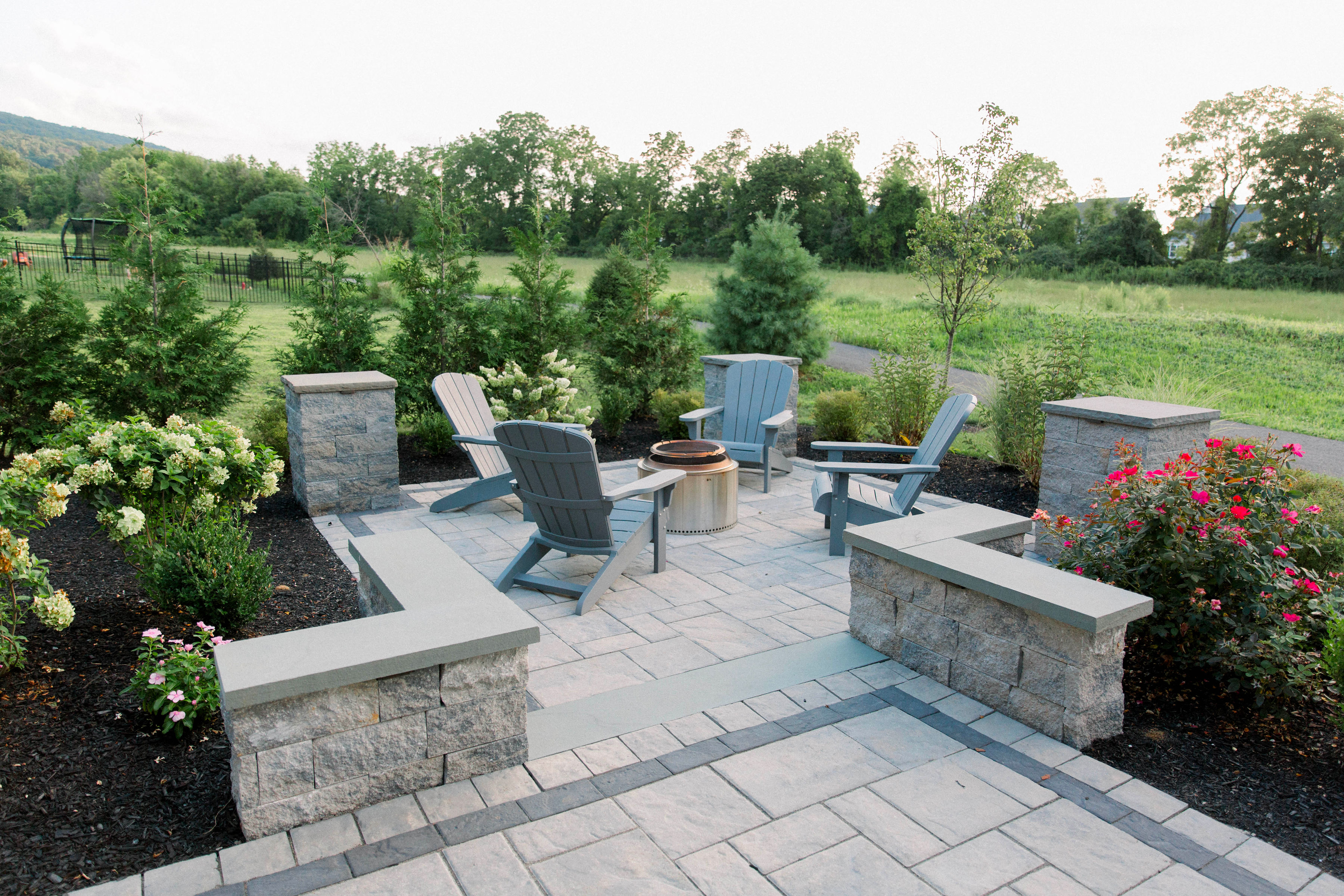 Custom concrete backyard patio for outdoor living in Hellertown, PA