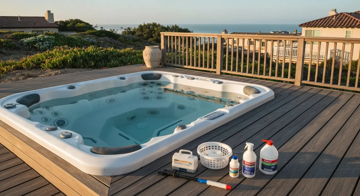 Bluff top hot tub service Cardiff CA