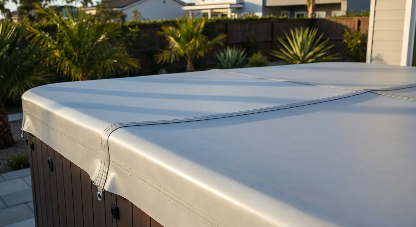 Vinyl spa cover with reinforced seams