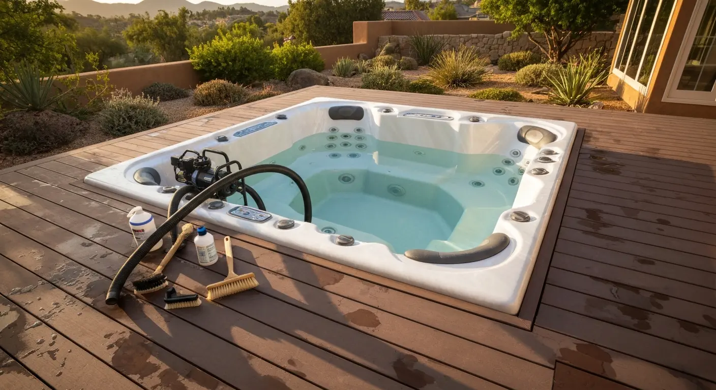 Hot tub drain and clean service