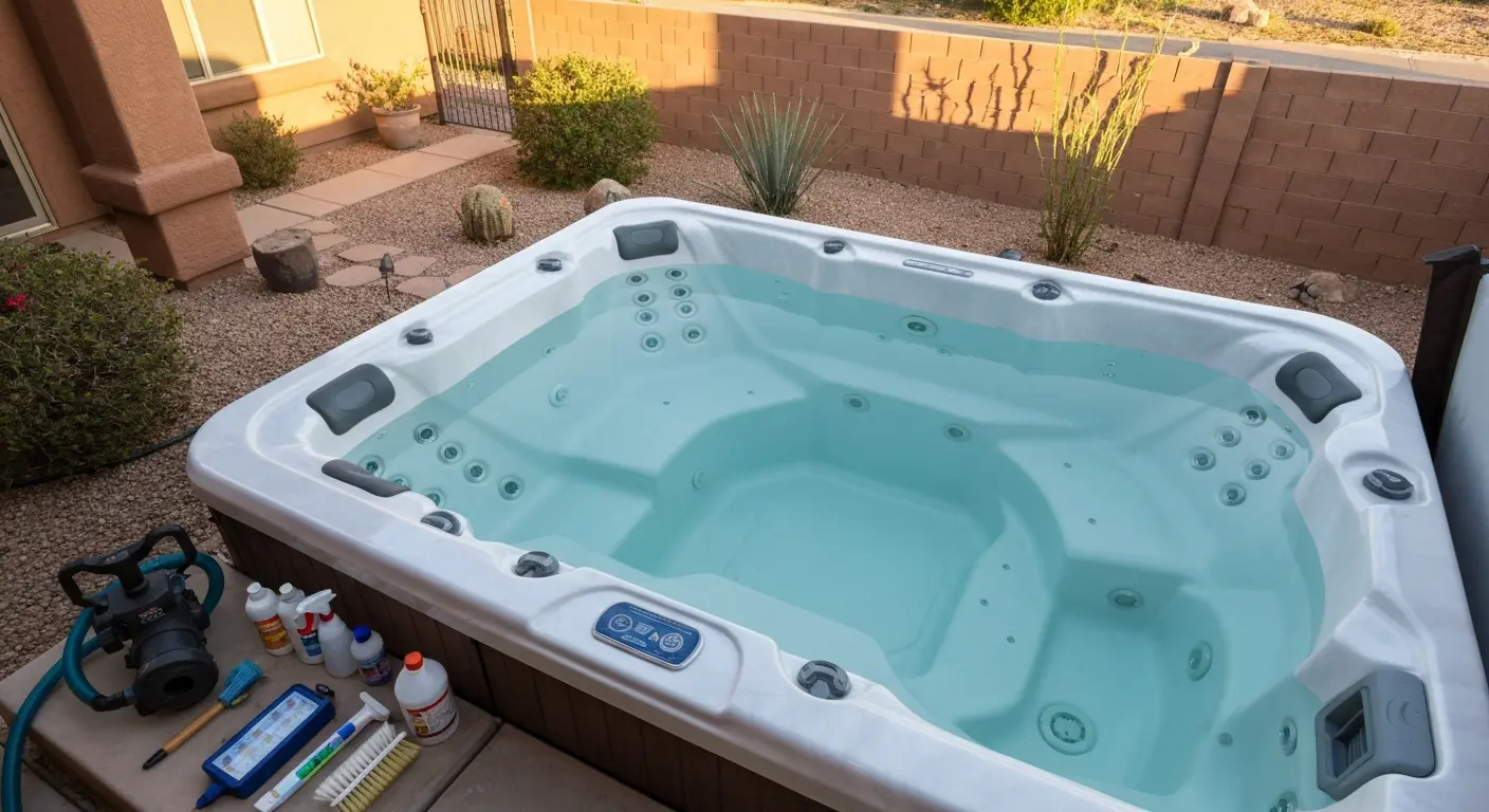 Hot tub drain and clean service