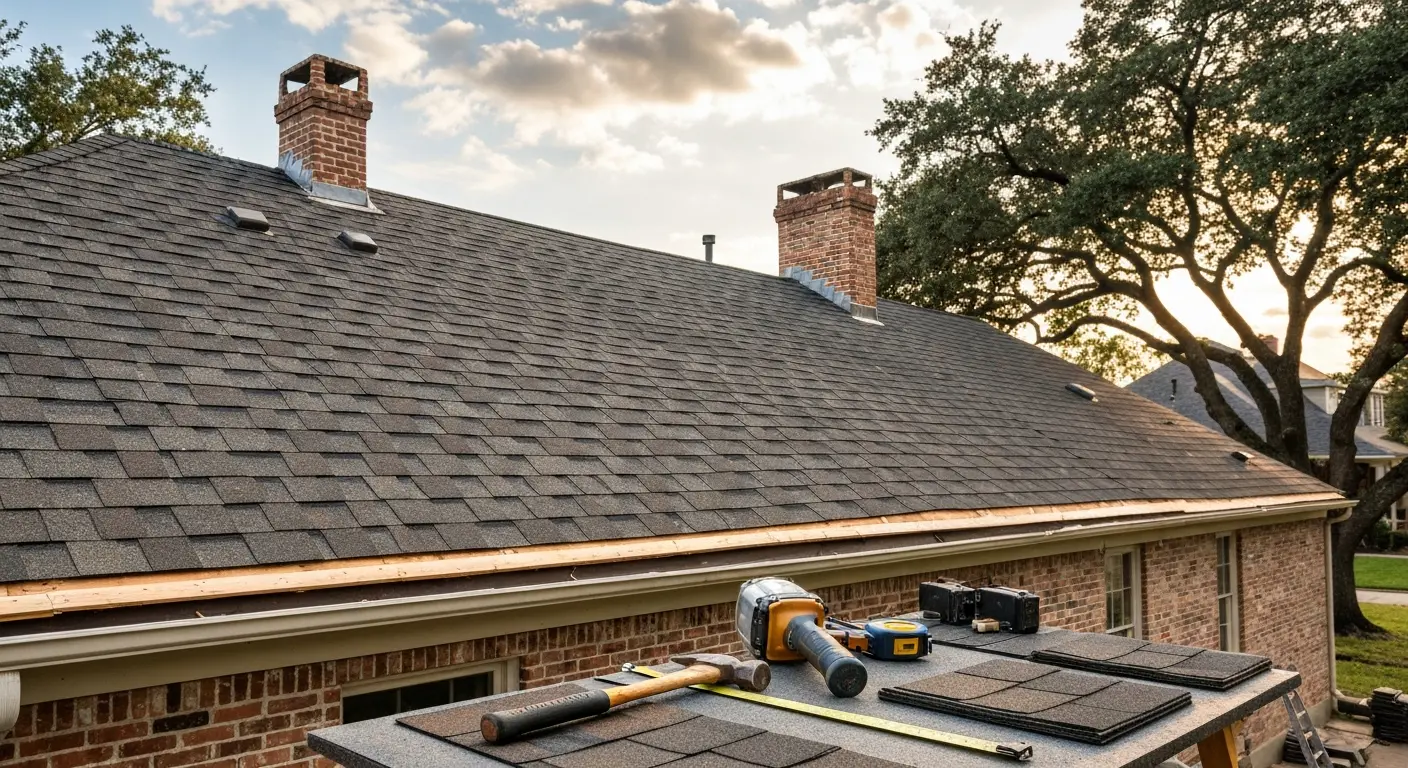 Hail damage roof repair in Waxahachie historic neighborhood