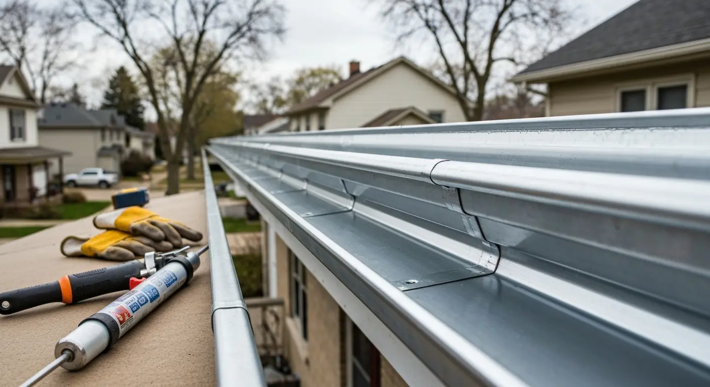 Gutter and flashing work