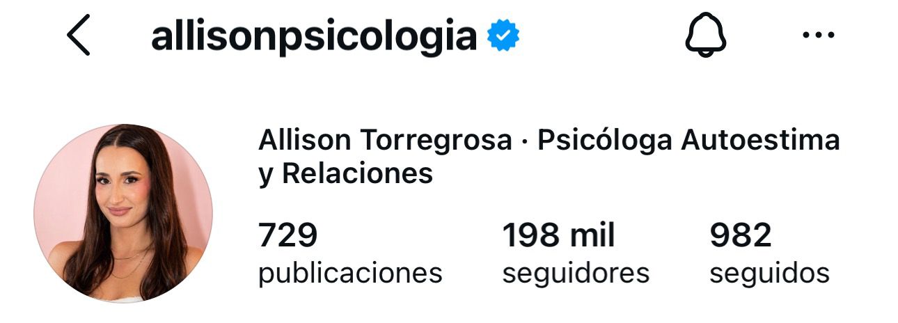 Instagram de Allison Torregrosa