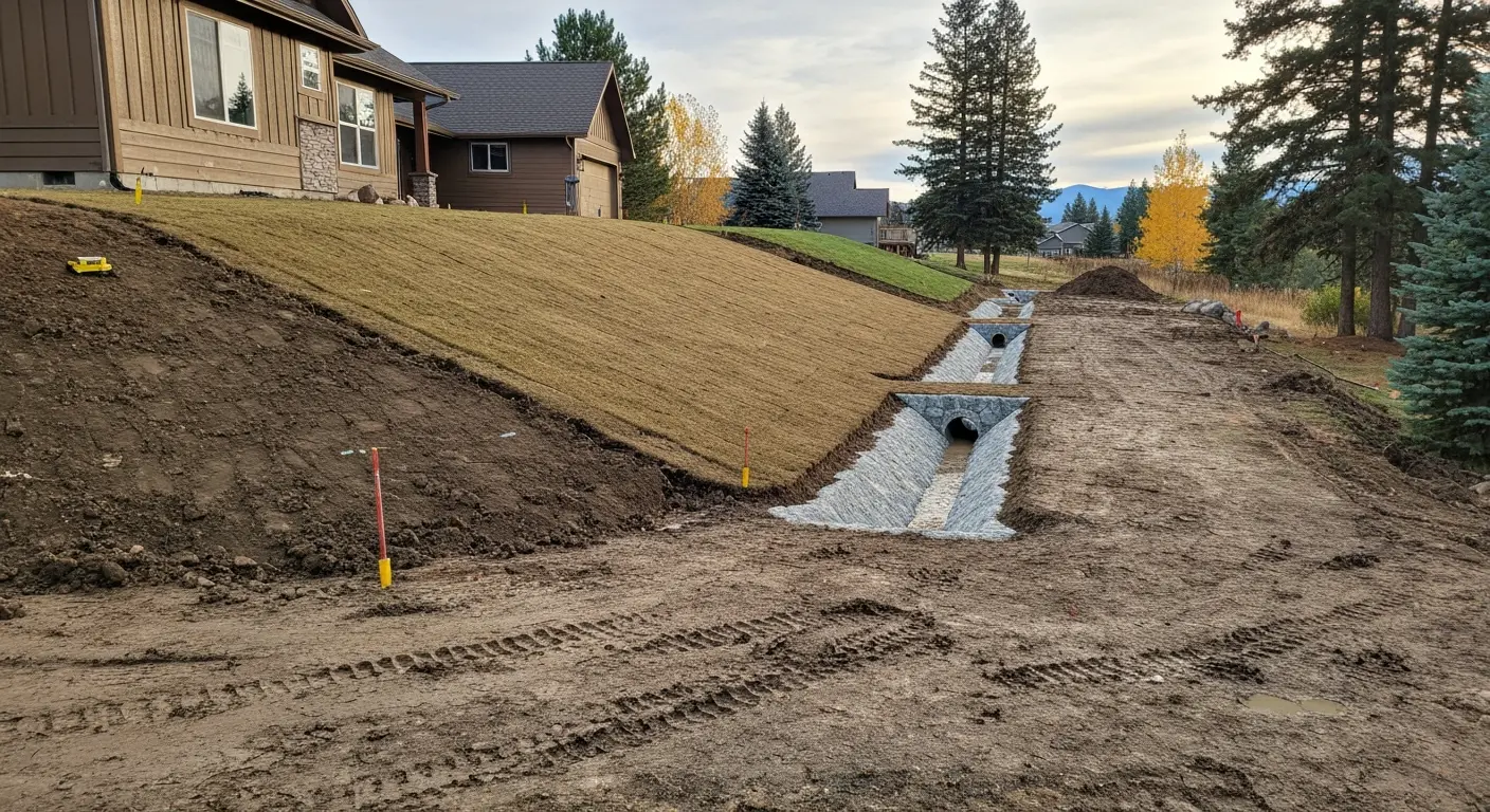 Grading and drainage installation
