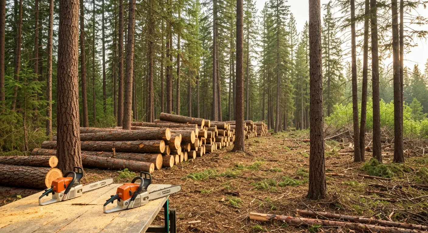 Forest thinning and logging cleanup