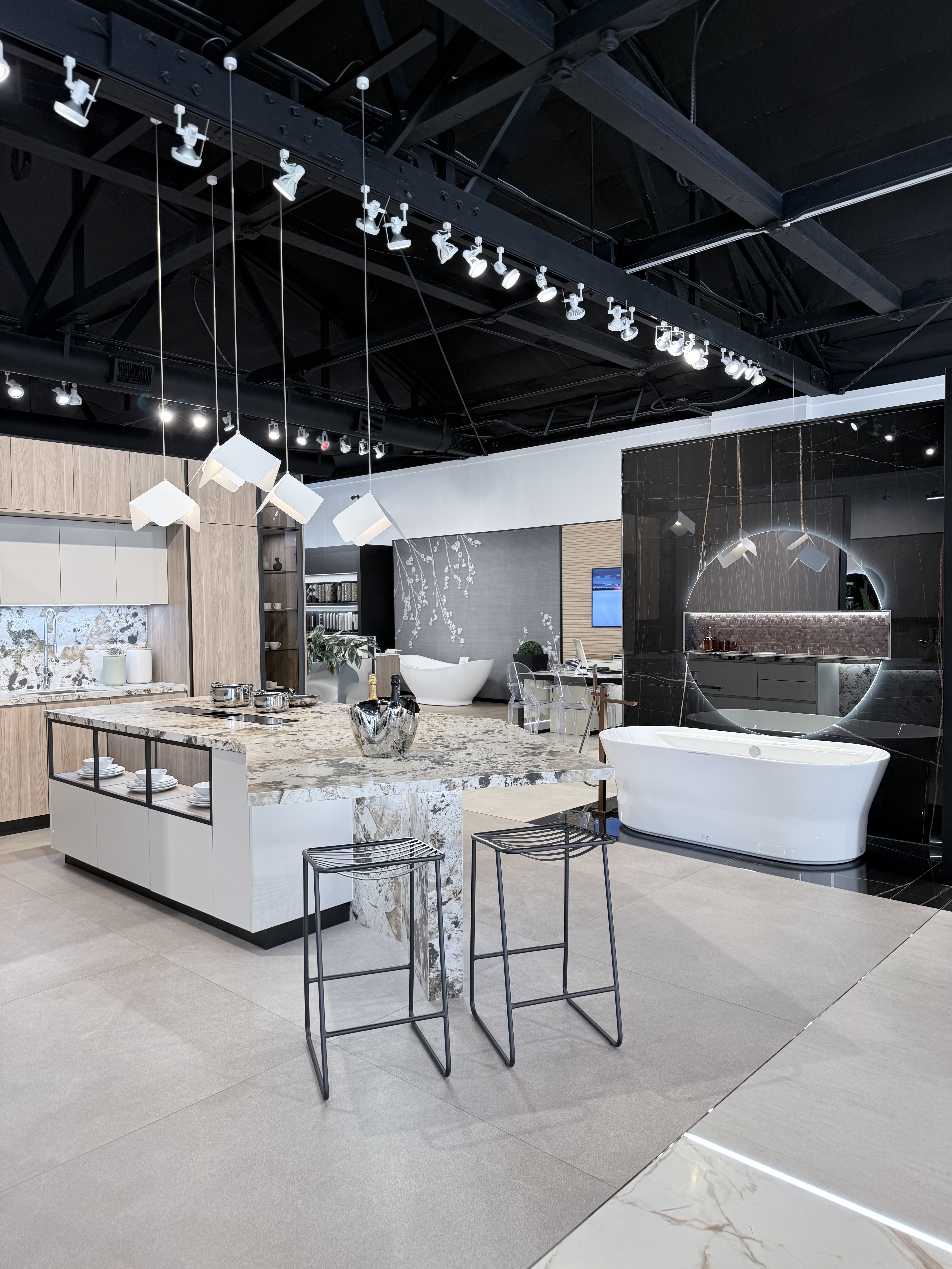 Amirian Home showroom — curated tile displays