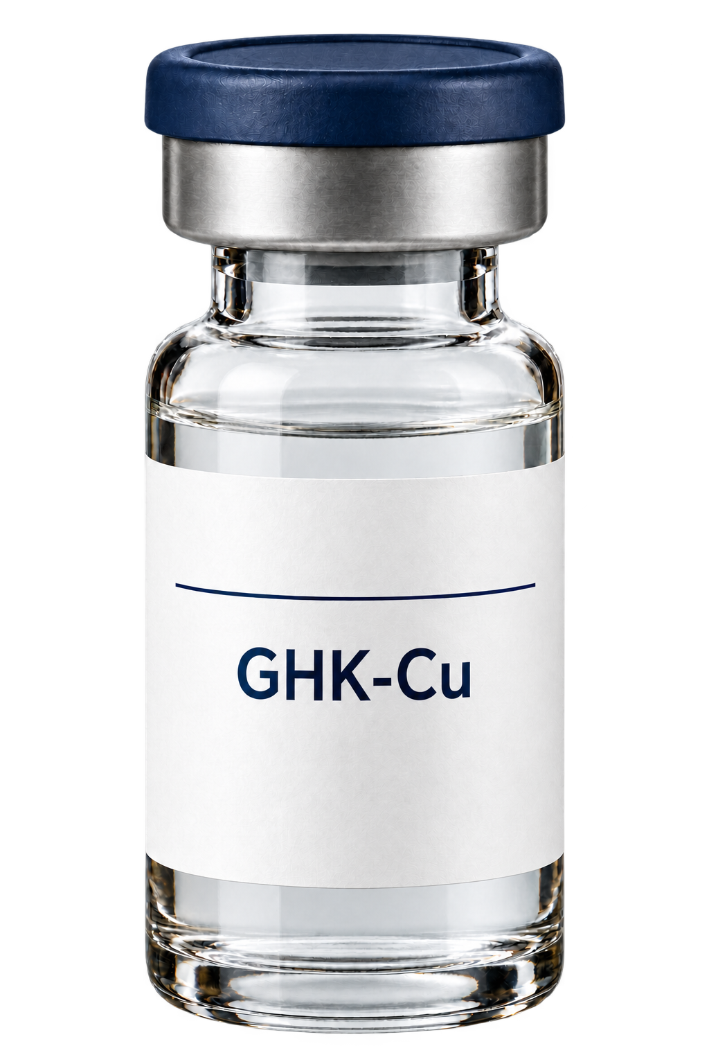 Injectable GHK-Cu vial illustration; packaging may vary