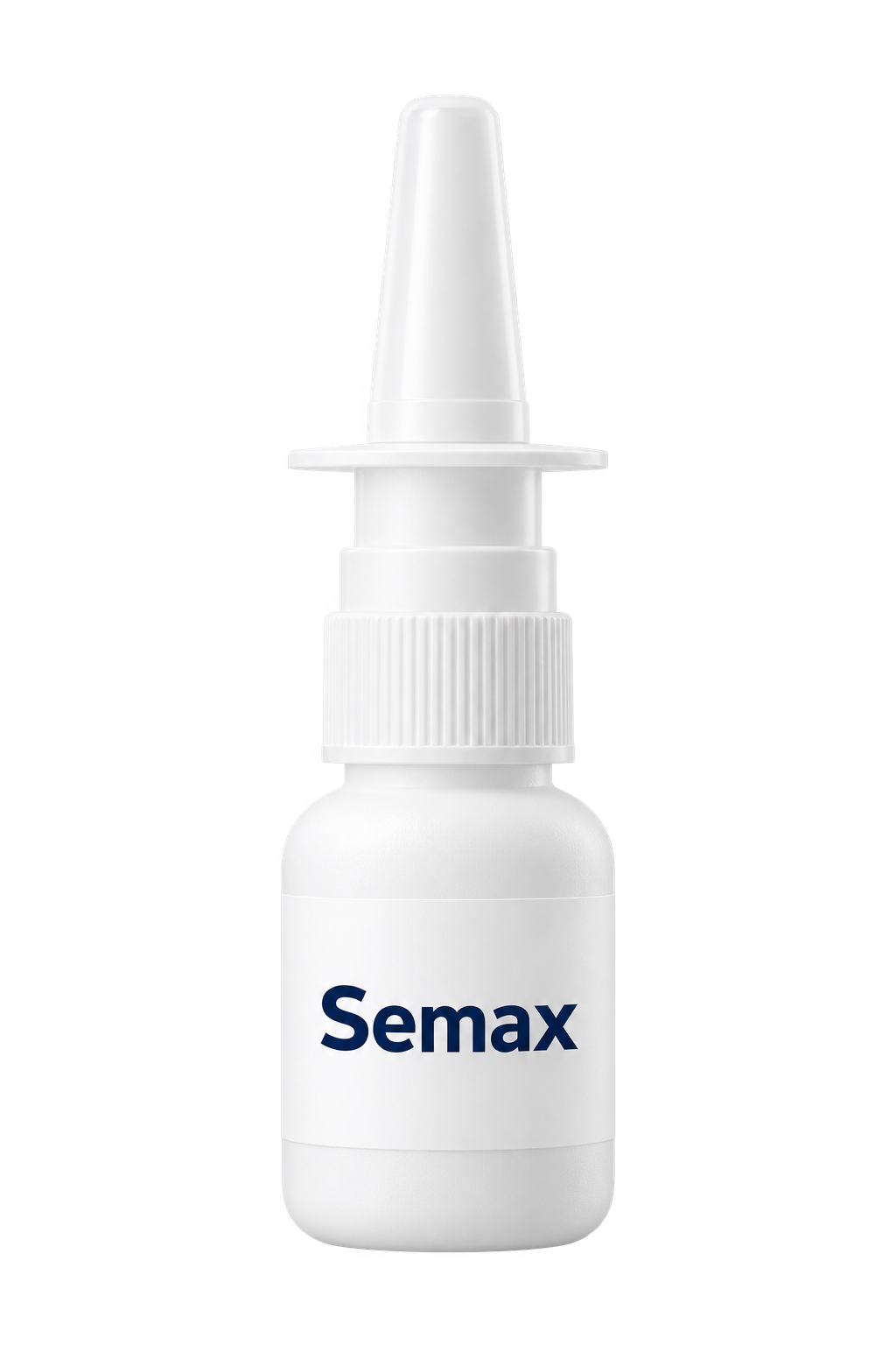 White plastic Semax nasal spray bottle illustration; packaging may vary