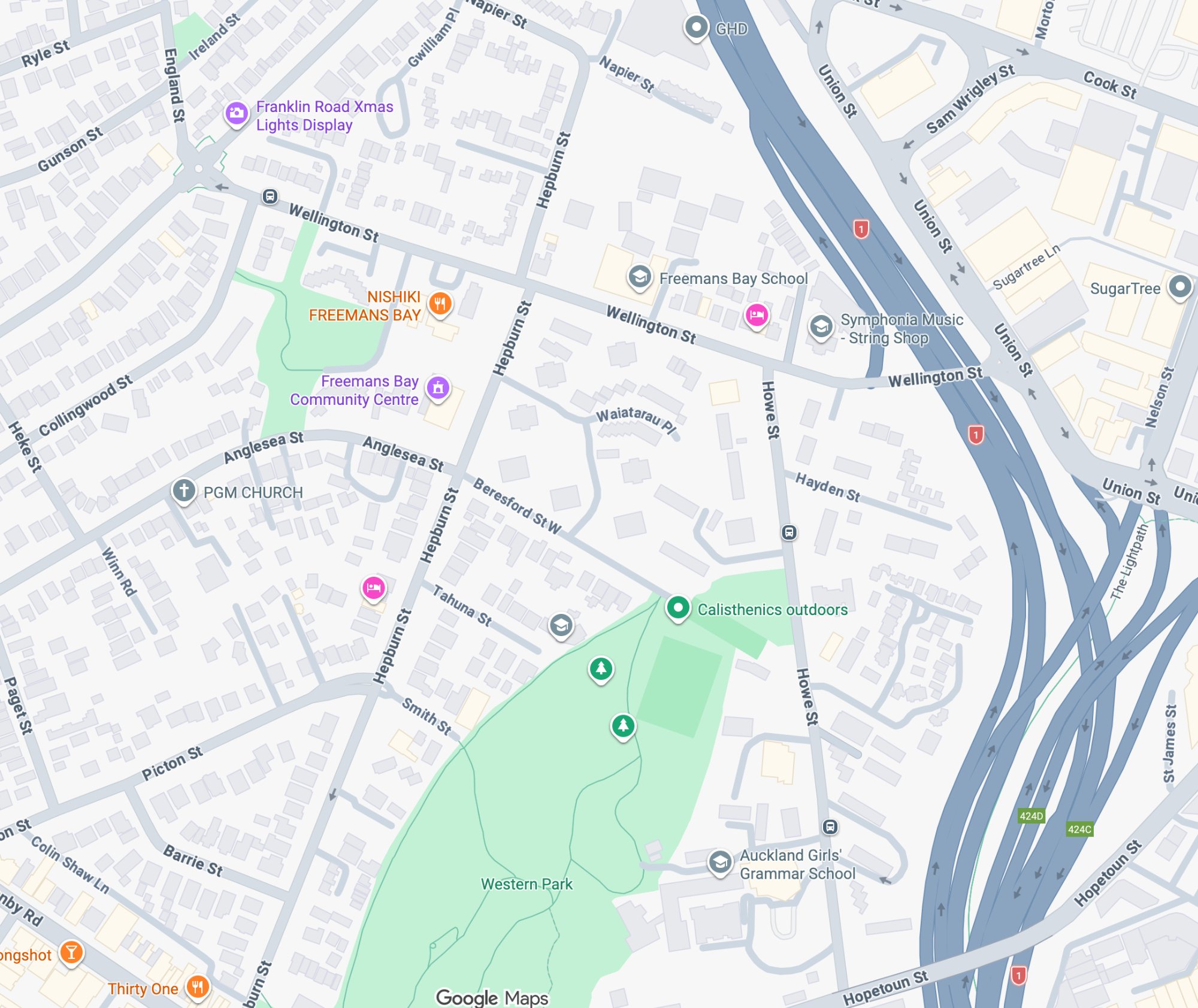 Auckland Map with Ice Cream Vans