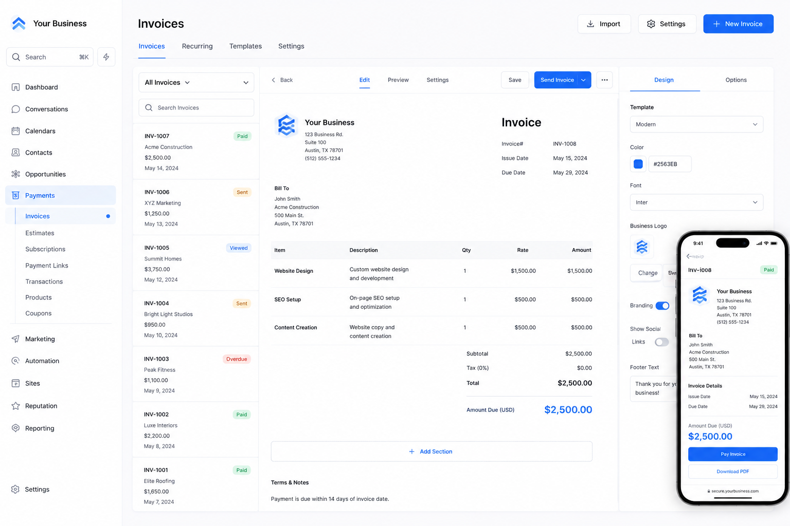 Invoicing