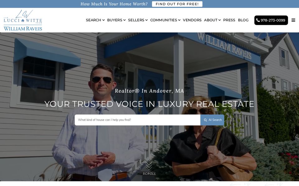 Homepage of Matt Witte, The Lucci Witte Team's real estate website in Andover, Massachusetts, built by BulletProof