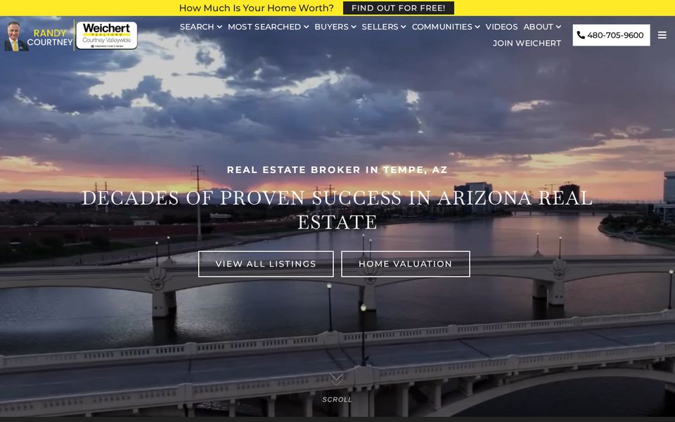 Homepage of Randy Courtney and Michael Olson's real estate website in Tempe, Arizona, built by BulletProof