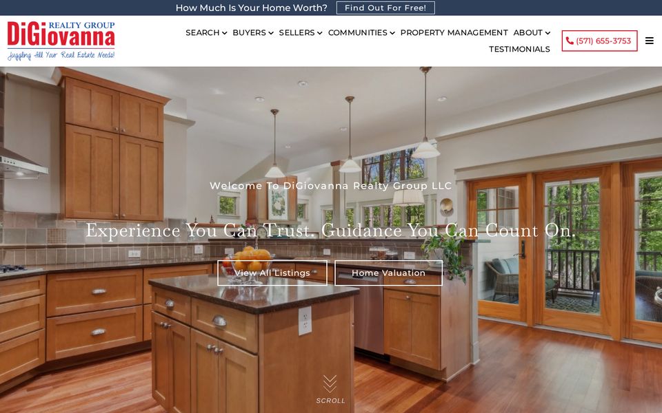 Homepage of Rich DiGiovanna, DiGiovanna Realty Group's real estate website in Burke, Virginia, built by BulletProof