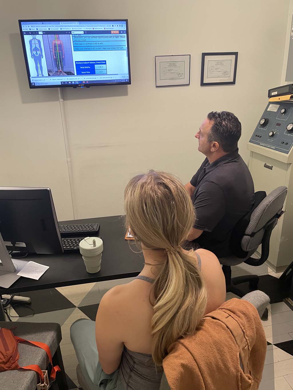 Clinician filling in medical form during discovery call