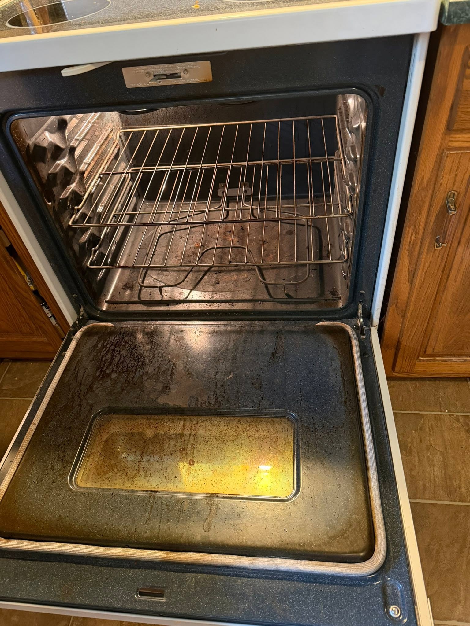 Oven before cleaning
