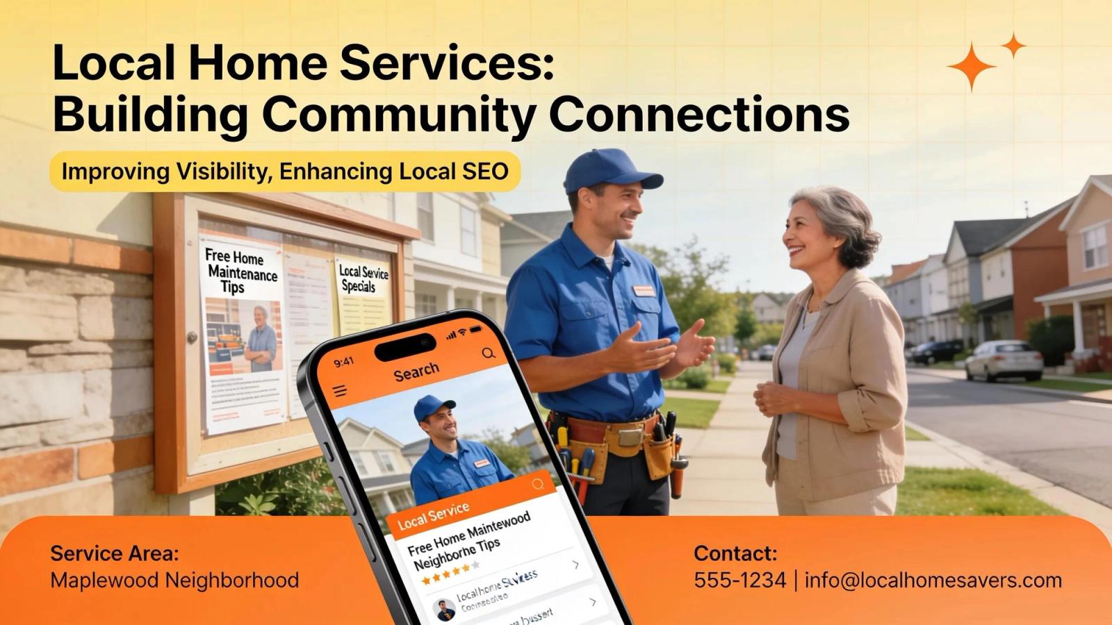 Home-service provider engaging with the local community to improve visibility and local SEO performance