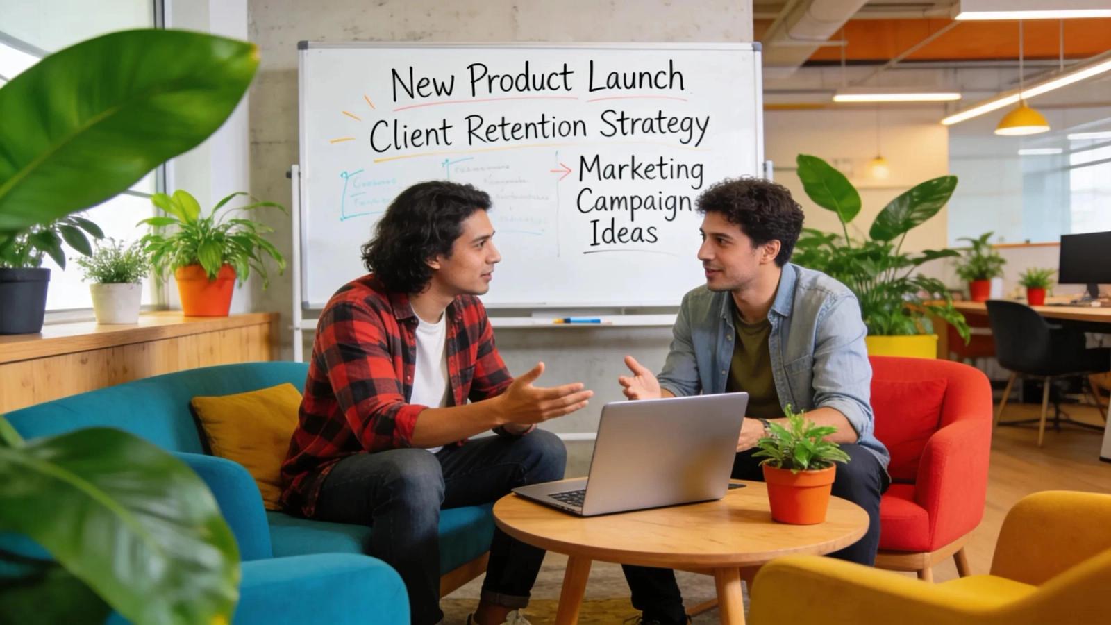 Small business owners collaborating in a modern workspace to discuss growth strategies and innovative ideas