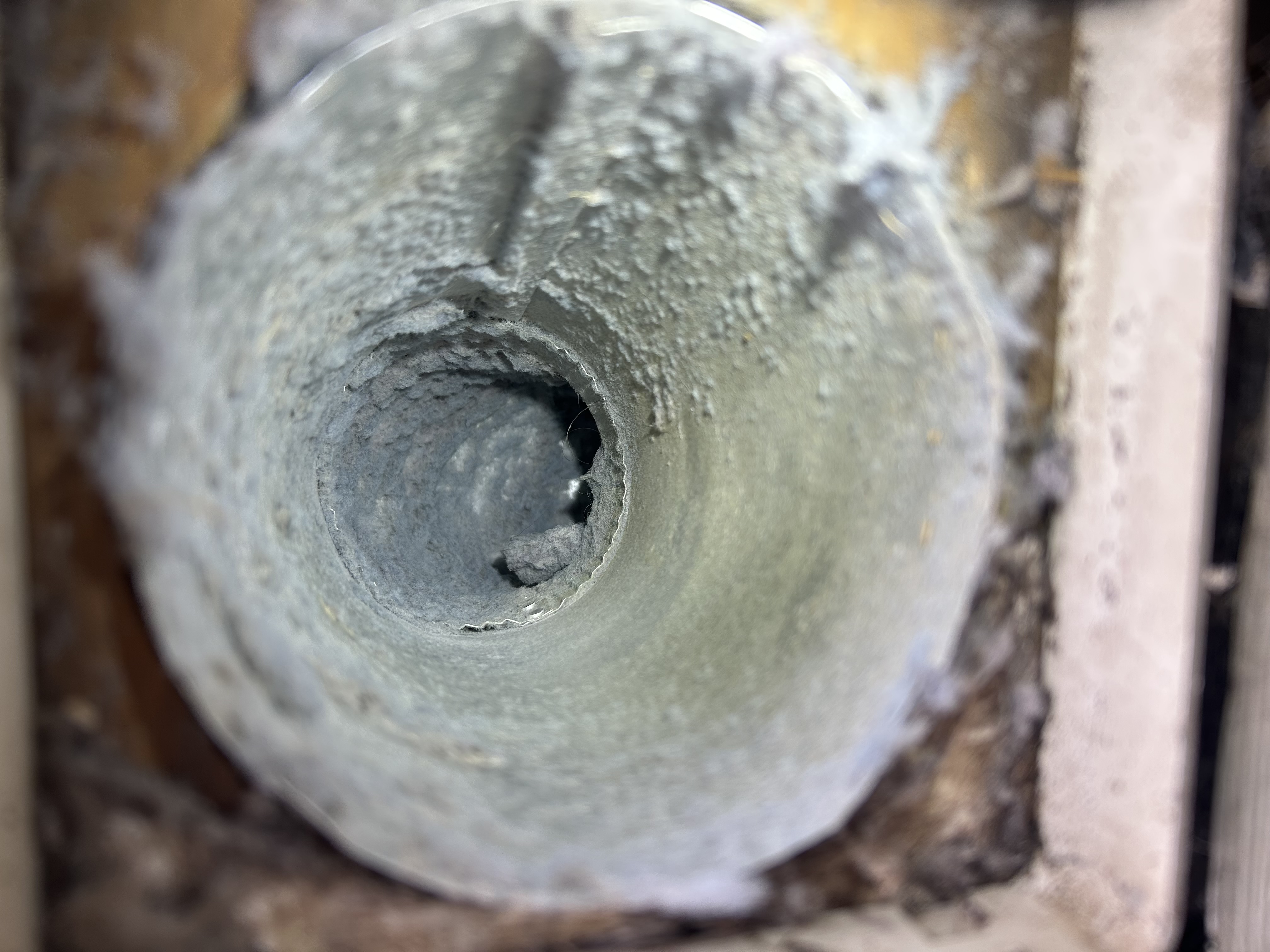 Air duct before cleaning by Ventworks near Wilmington, Ohio, set 1