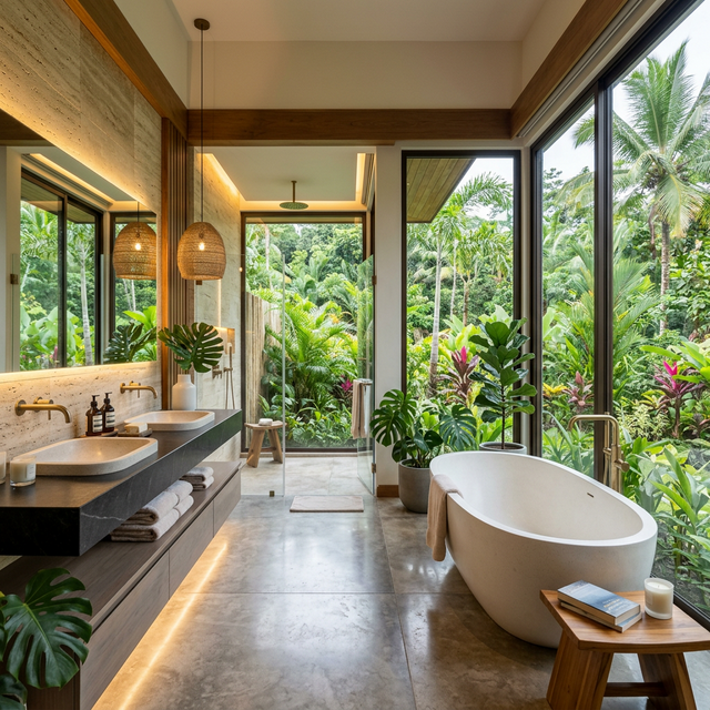 Spa-like modern bathroom