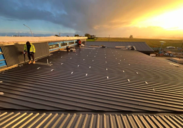 Completed commercial roofing project by Reel Roofing in Auckland