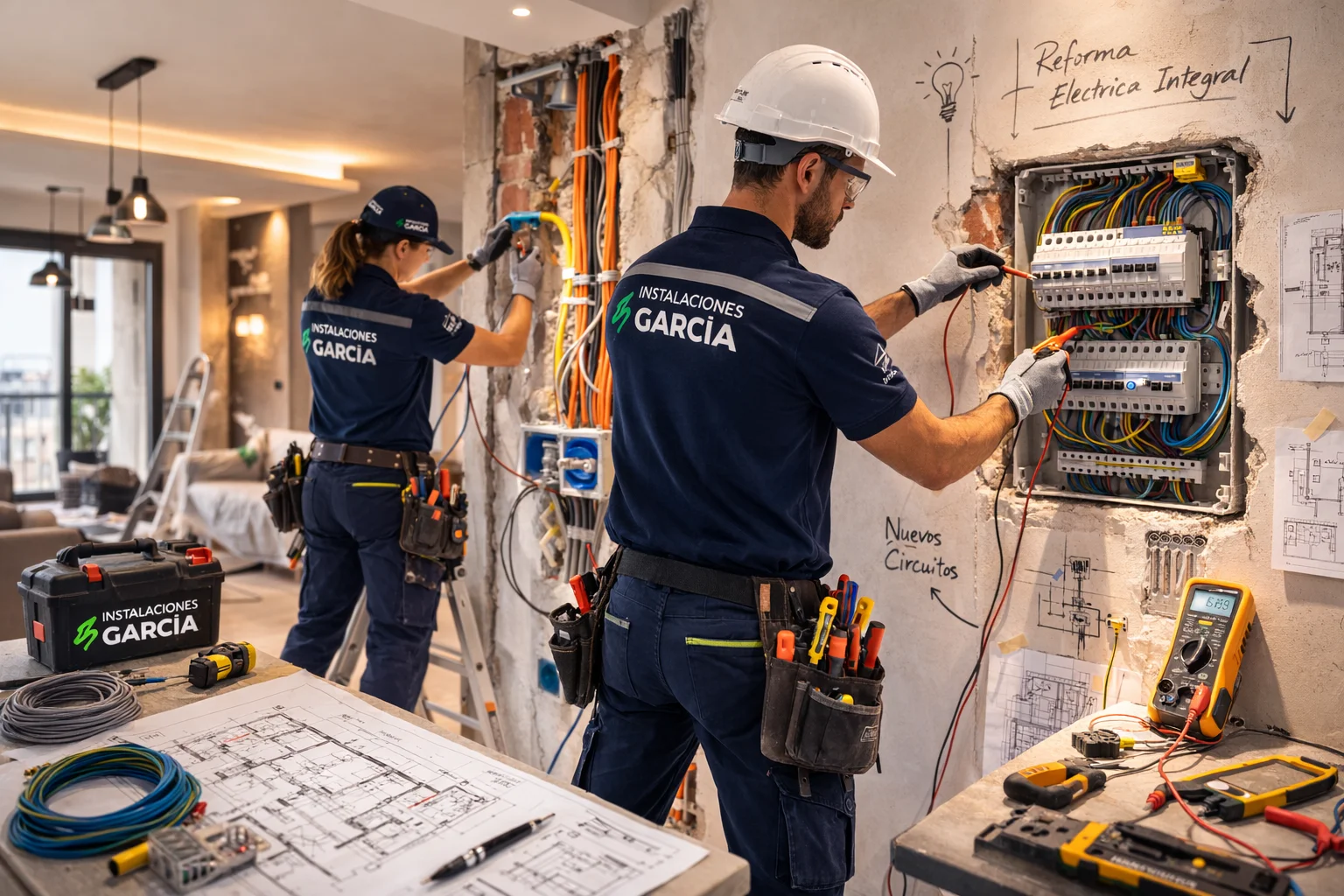 Electricista realizando instalaciones eléctricas en Marbella para obra nueva y reformas