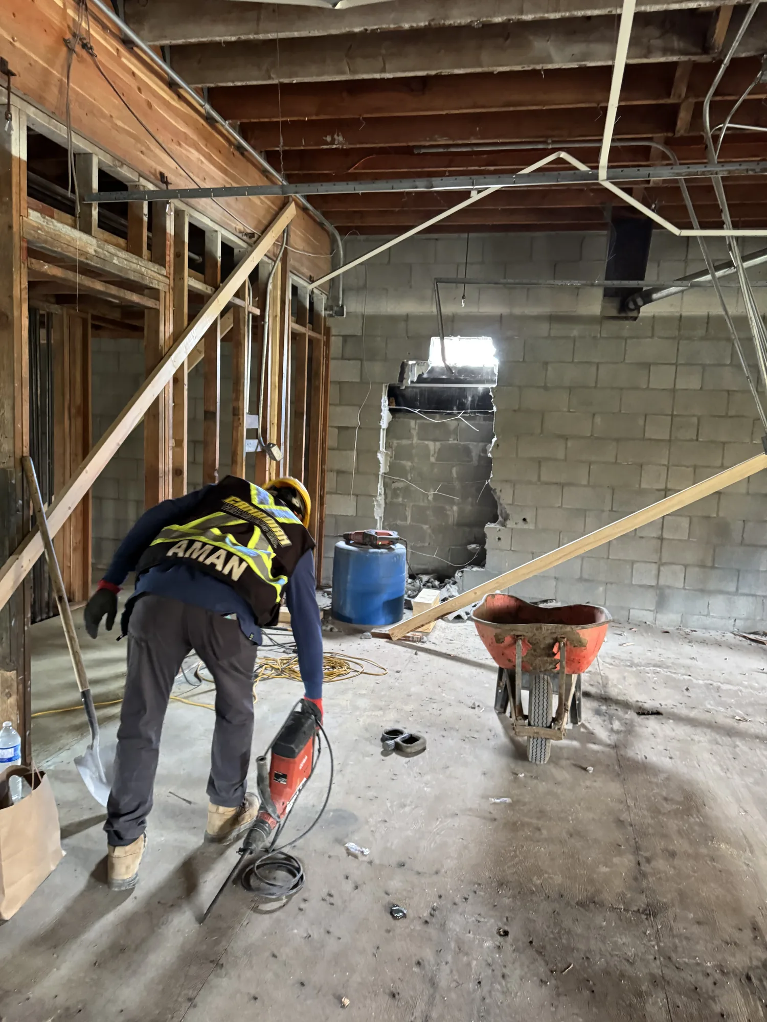Organised job site with excavator and crew in Richmond BC