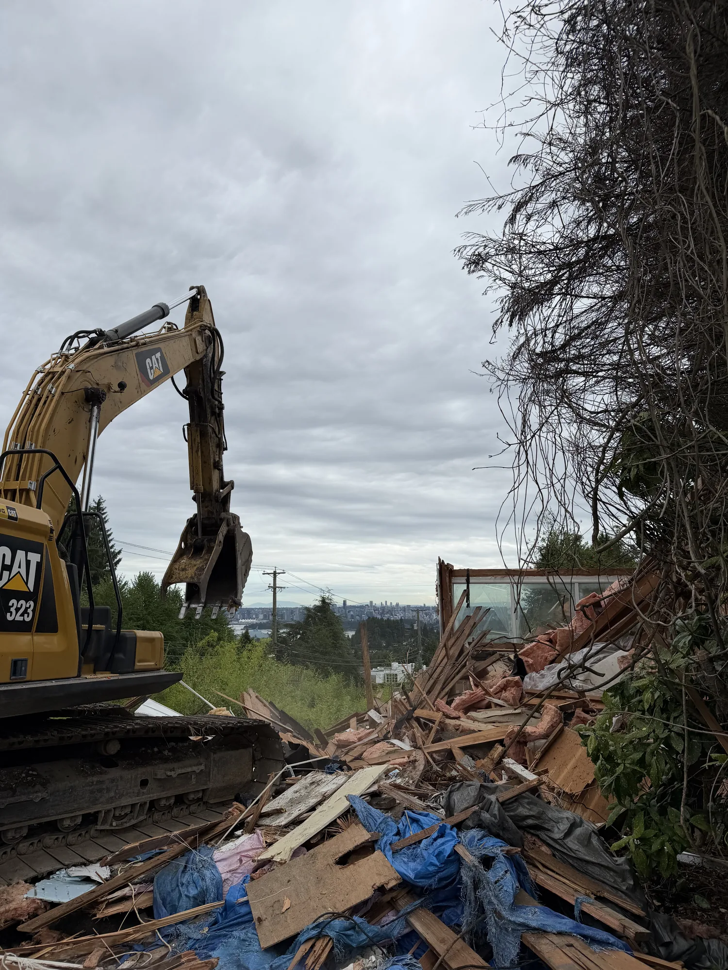 Controlled demolition of a commercial building in Vancouver BC