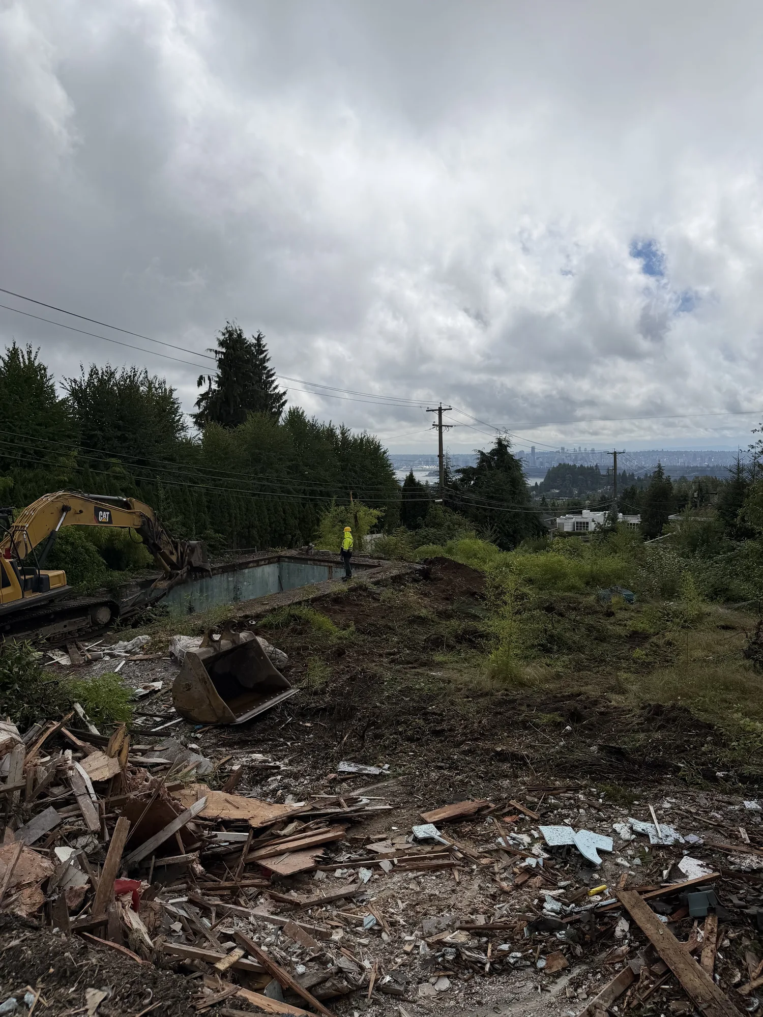 Demolition debris haul-away on a Vancouver BC site