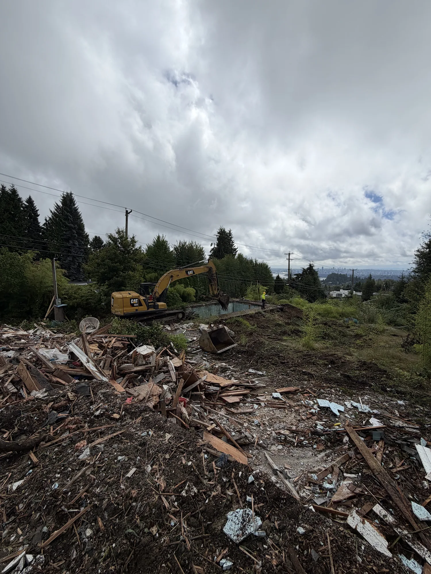 Controlled demolition of a commercial building in Richmond BC