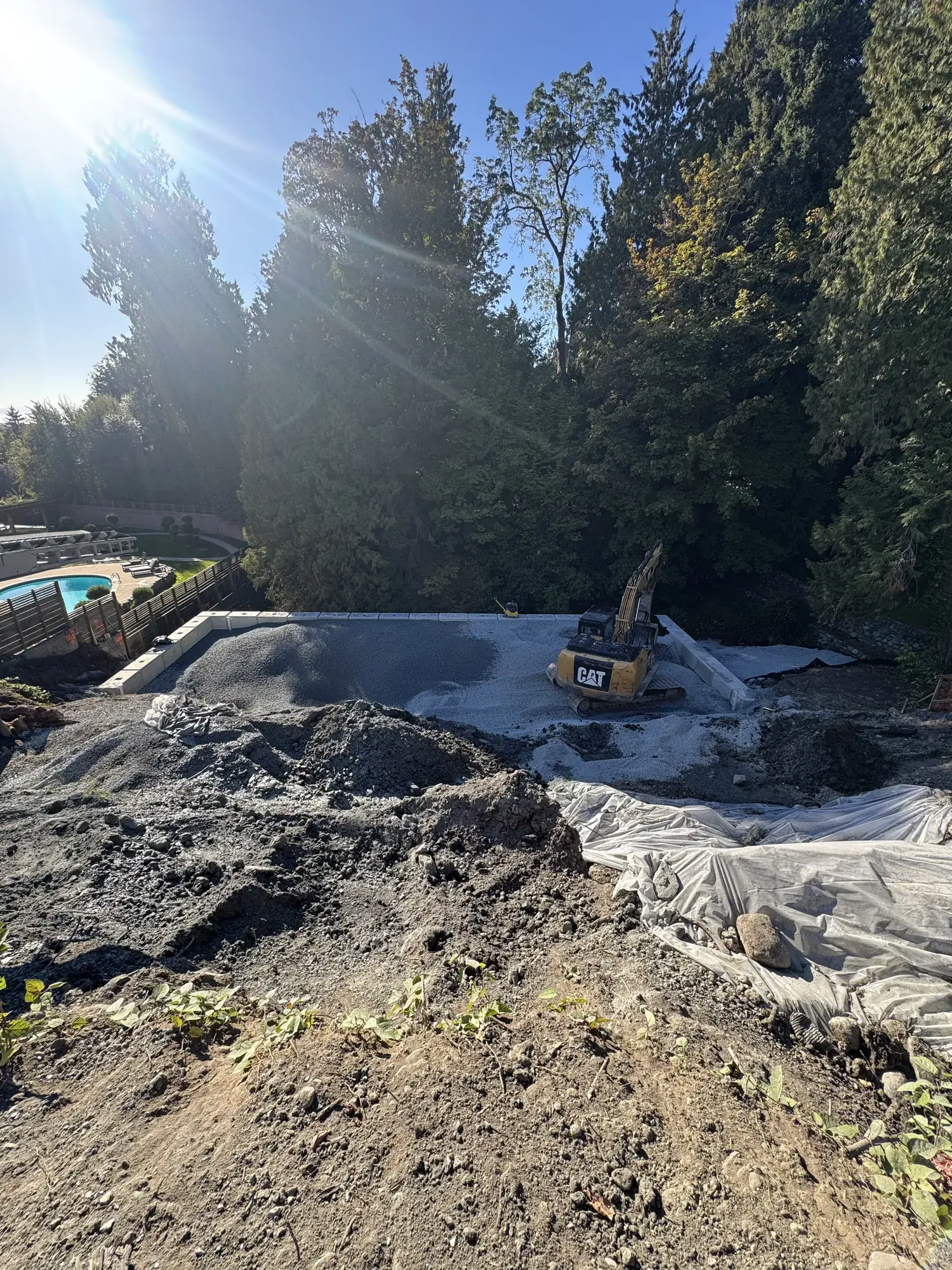 Open foundation excavation on a Richmond BC lot