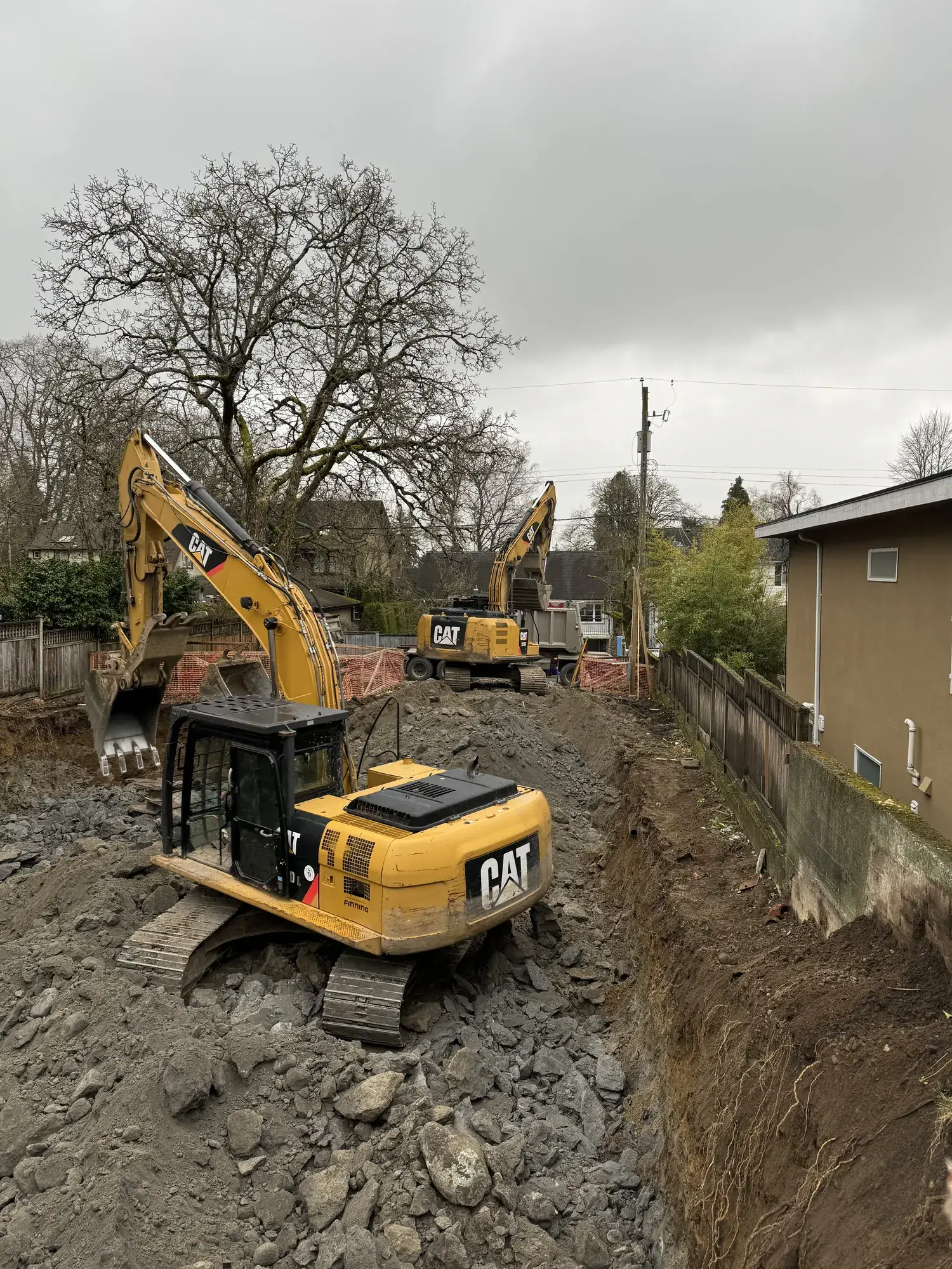 Residential excavation ready for foundation pour in Richmond BC