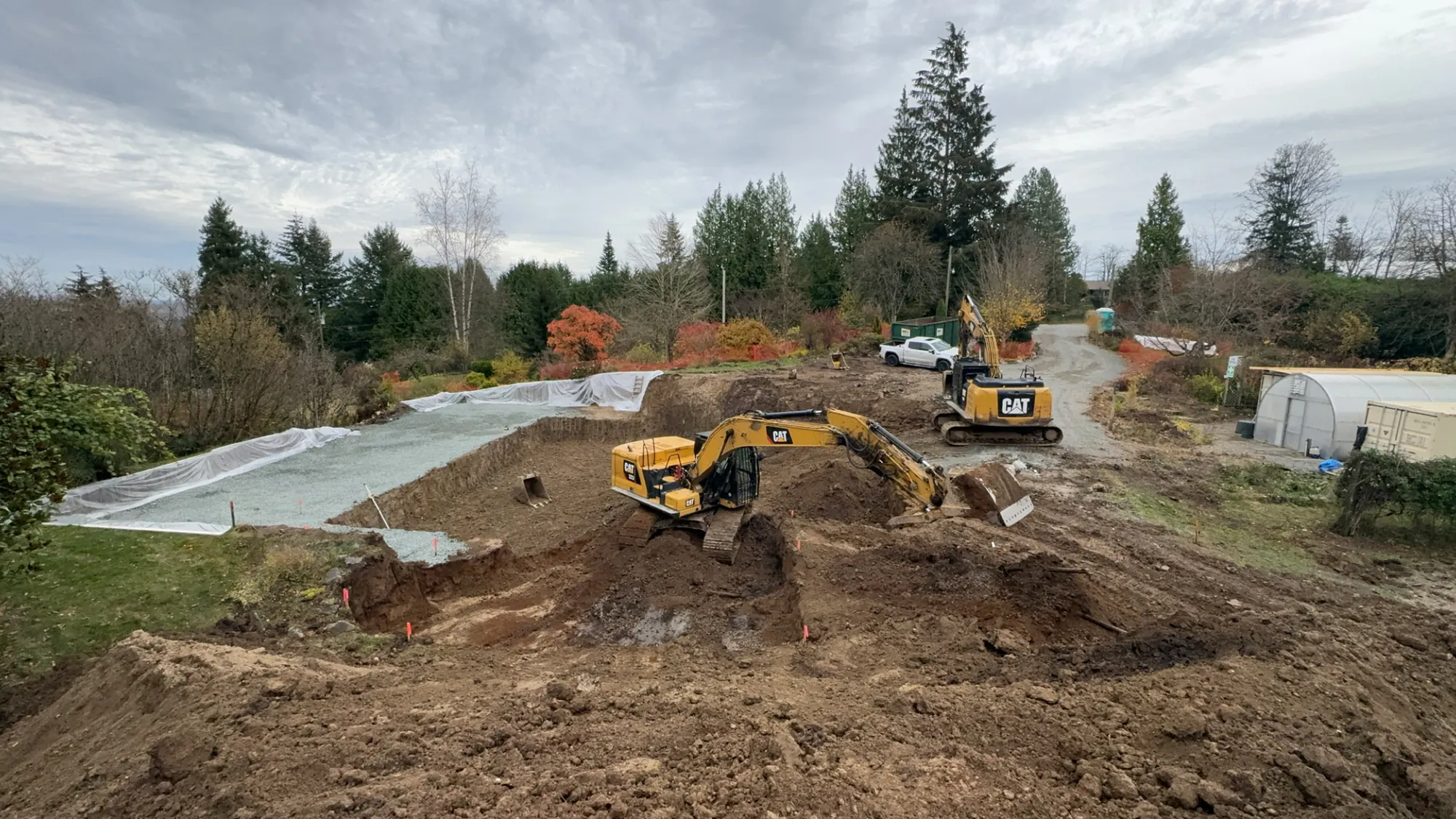 Excavated basement footprint on a Richmond BC site