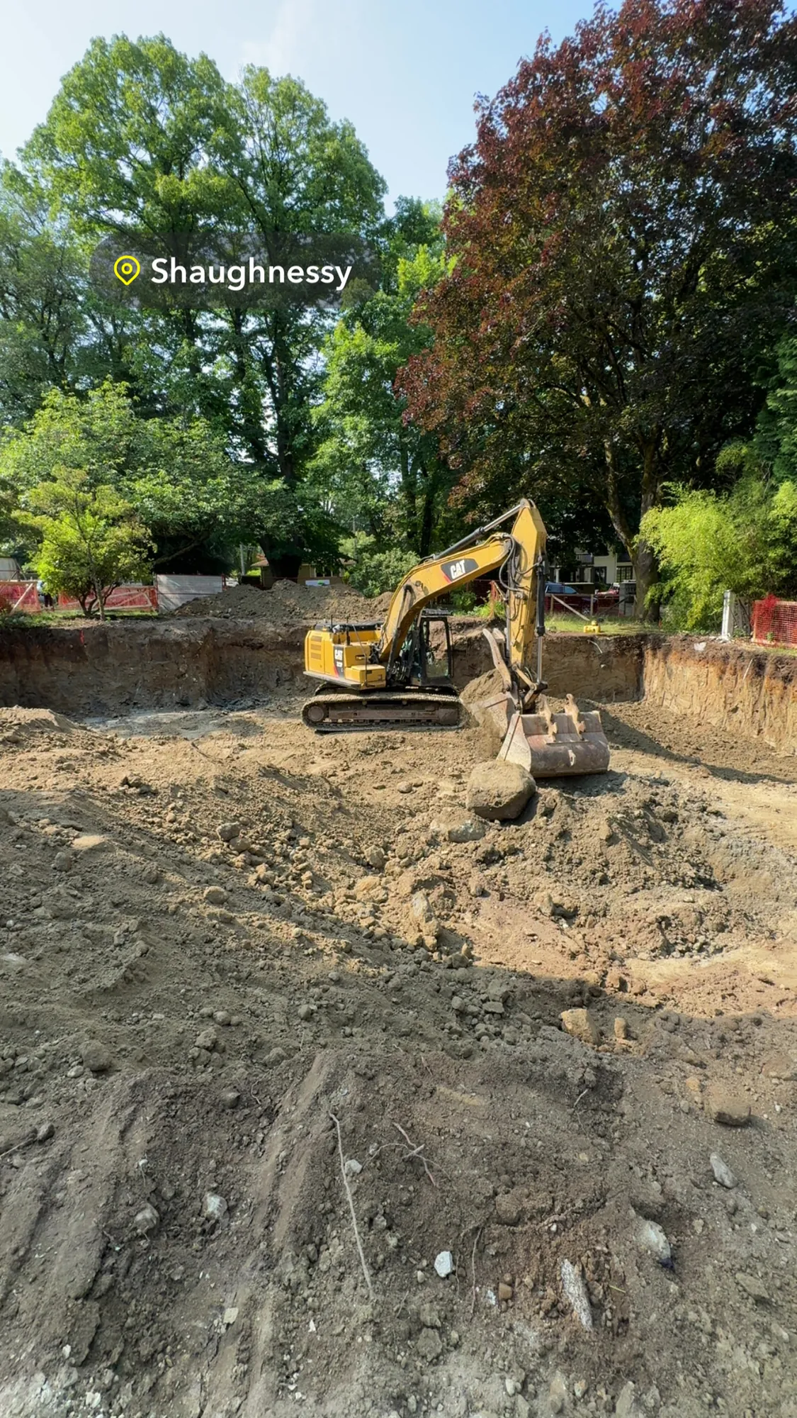 Excavation equipment on a residential site in Richmond BC