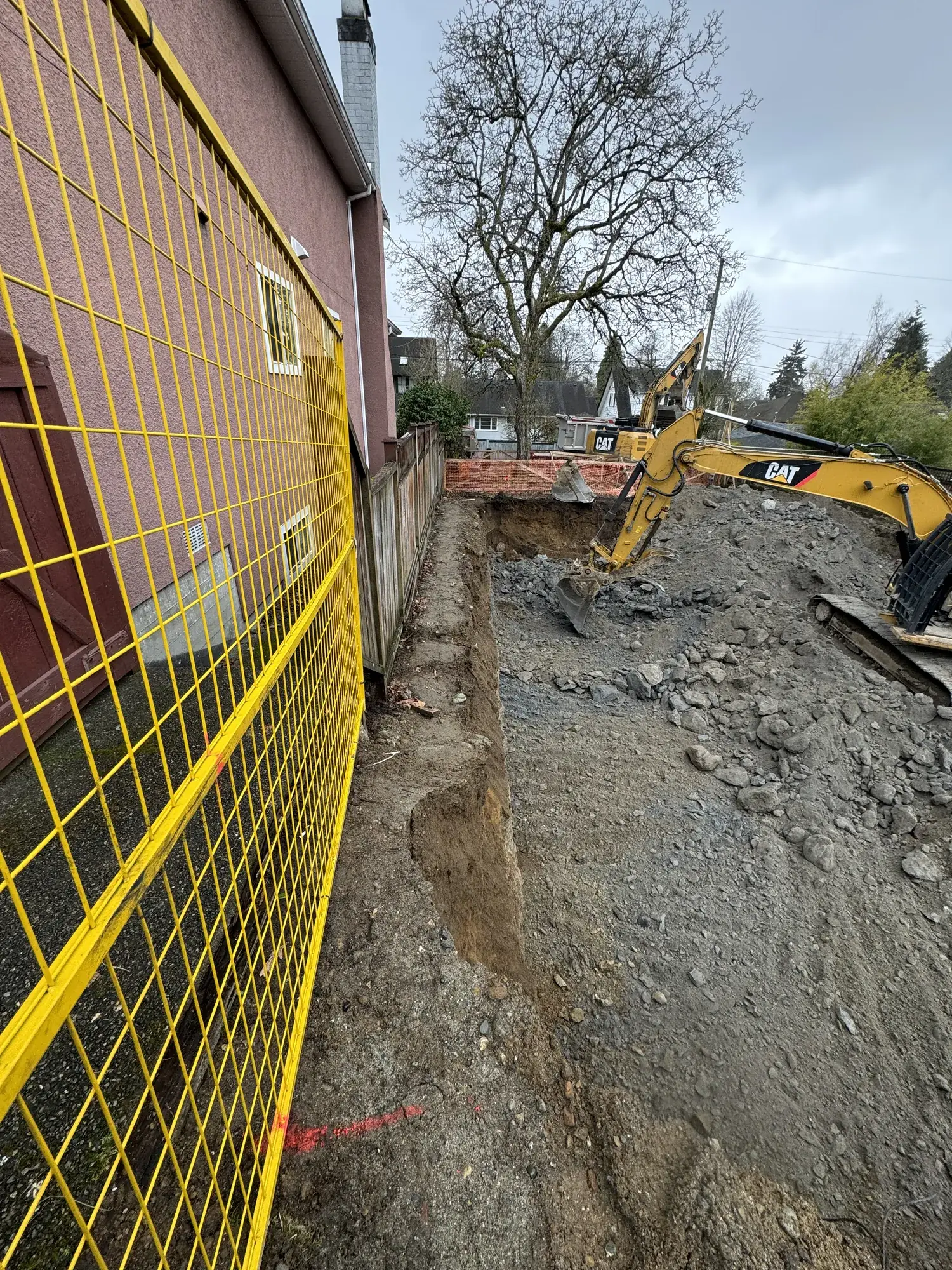 Excavated foundation perimeter in Richmond BC