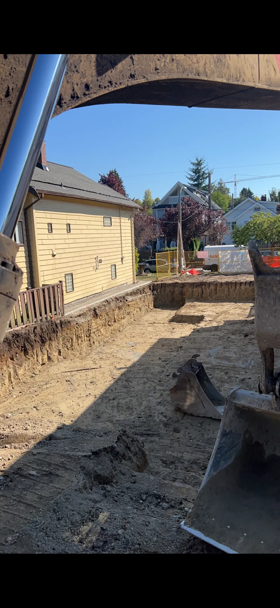 Completed foundation excavation in Richmond BC