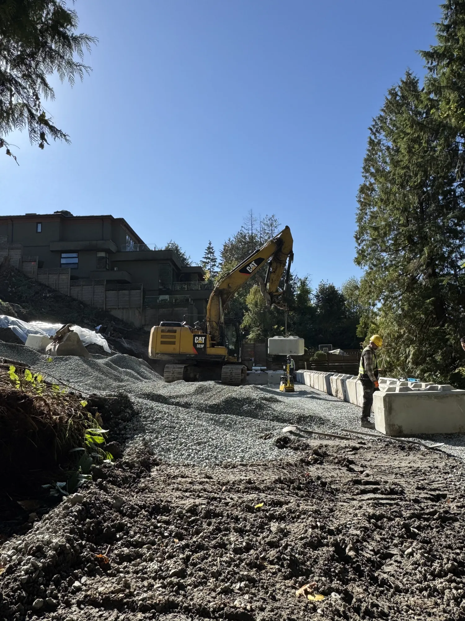 Sloped-lot shoring installation in North Vancouver BC