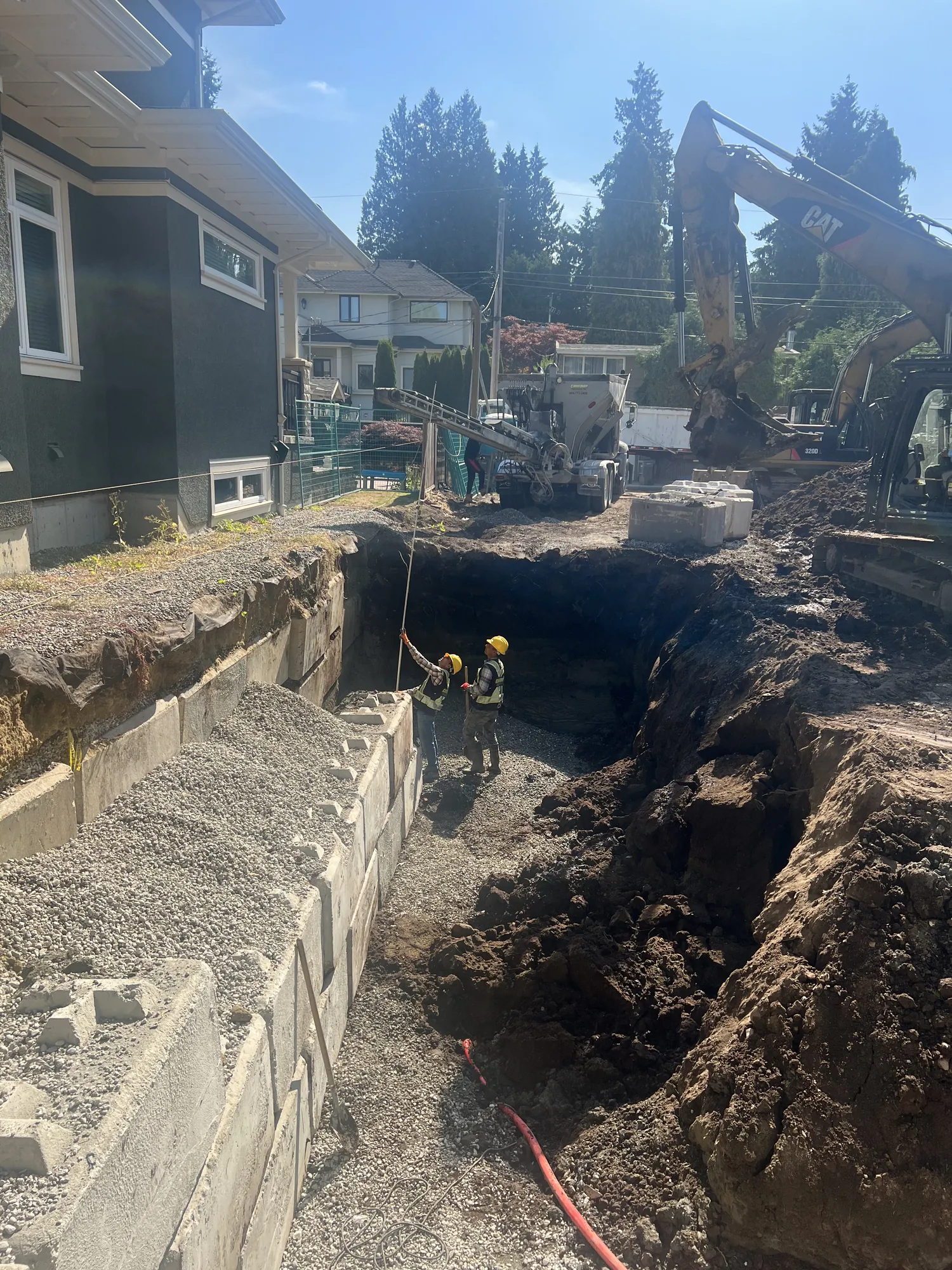 Shoring and retaining wall combination in North Vancouver BC
