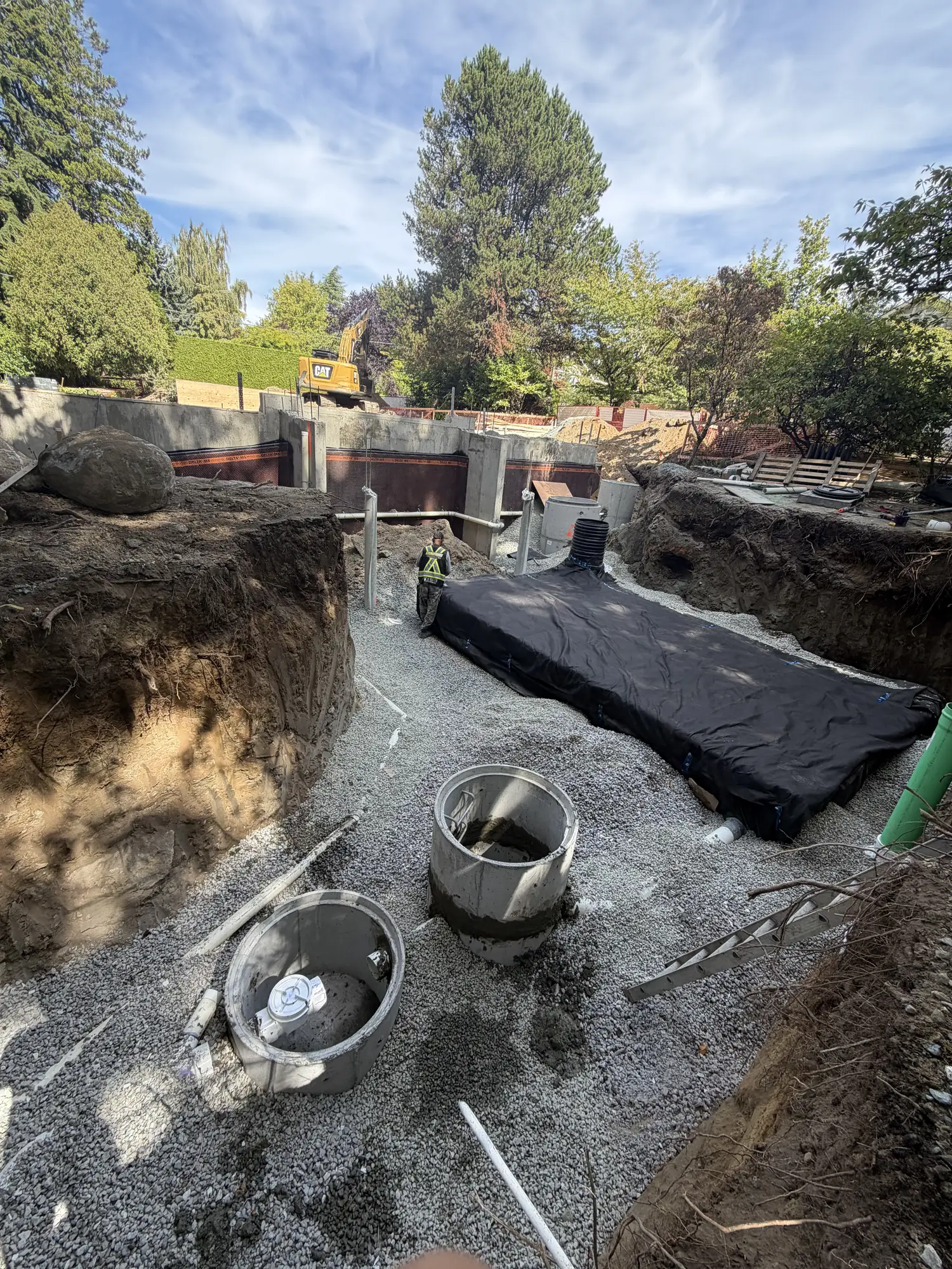 Utility line connection to municipal tie-in in Burnaby BC