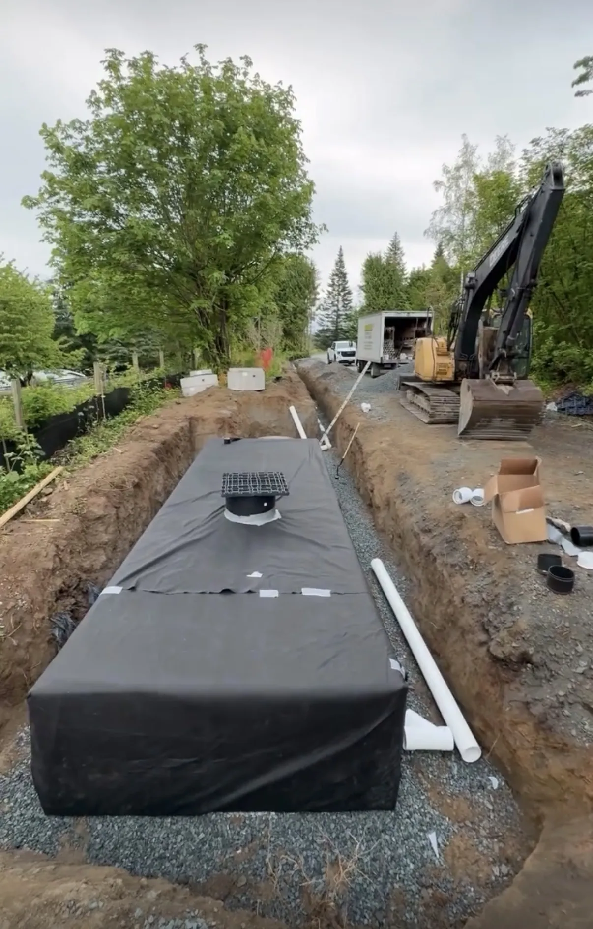 Utility trench with pipe installation in Burnaby BC