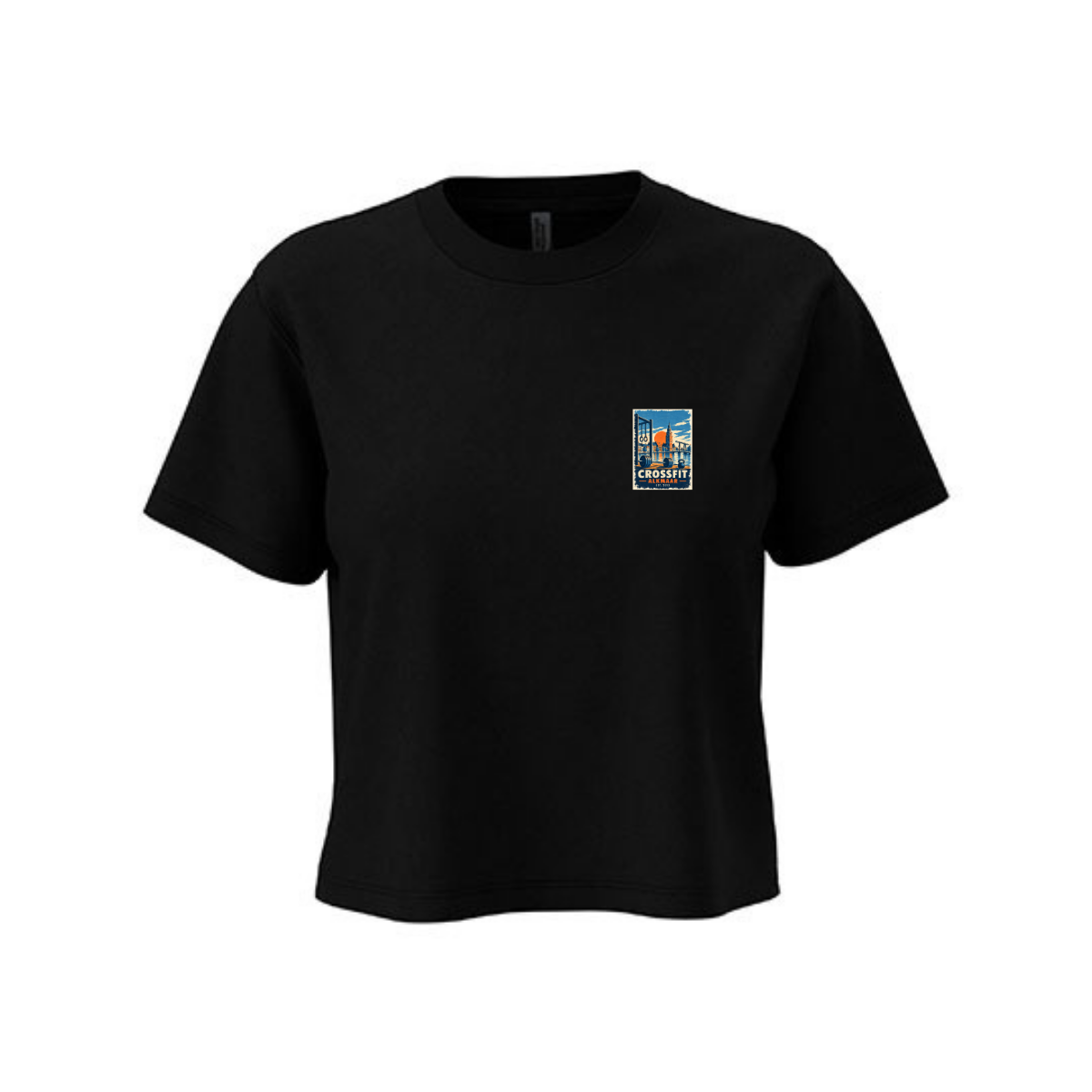 Women croptop de Waag-Black, voorkant