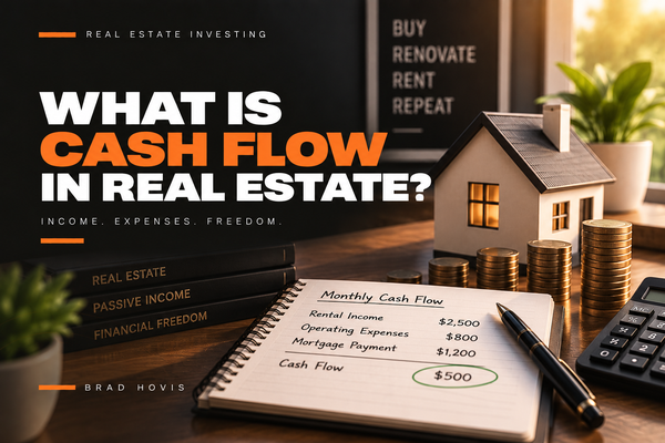 Real estate cash flow calculation showing rental income and property expenses
