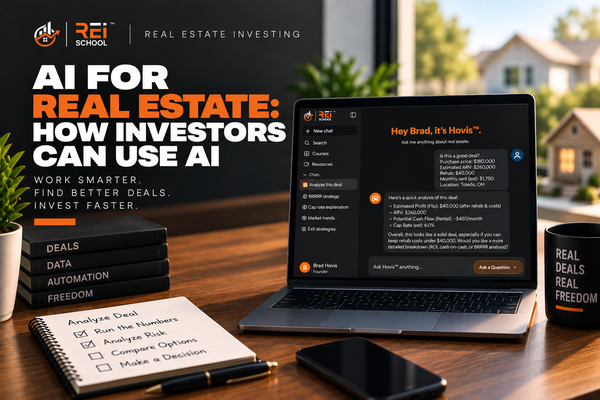 Real estate investor using artificial intelligence for property research and investment planning
