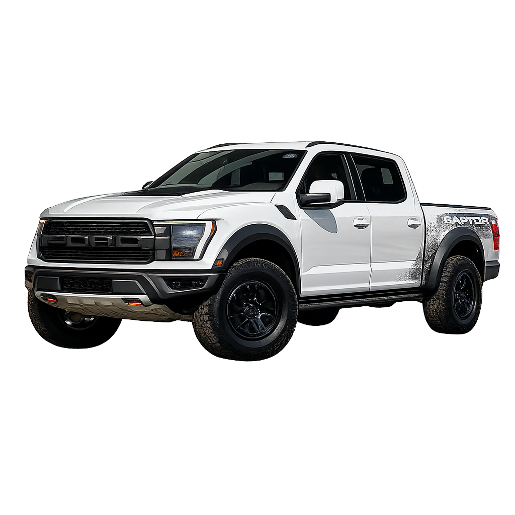 Large pickup truck parked in front of a building